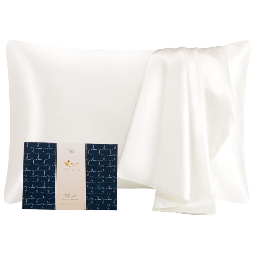 【送料無料】ツルワ シルク枕カバー 6Aクラスシルク100% 22匁 片面シルクタイプ テンセル 封 ...