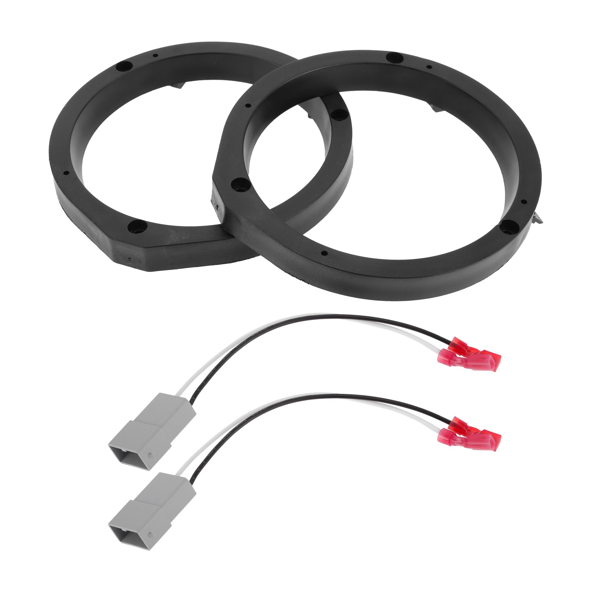 【送料無料】HEROFFIX 2セットのオーディオ同軸スピーカースピーカースペーサーリングツィータースピーカースペーサーアダプター ホンダに対応アコード2003-2007用フロントドアフロントスピーカーサブウーファーマウントスペーサーブラケッ 色：ブラック、サイズ：5.71