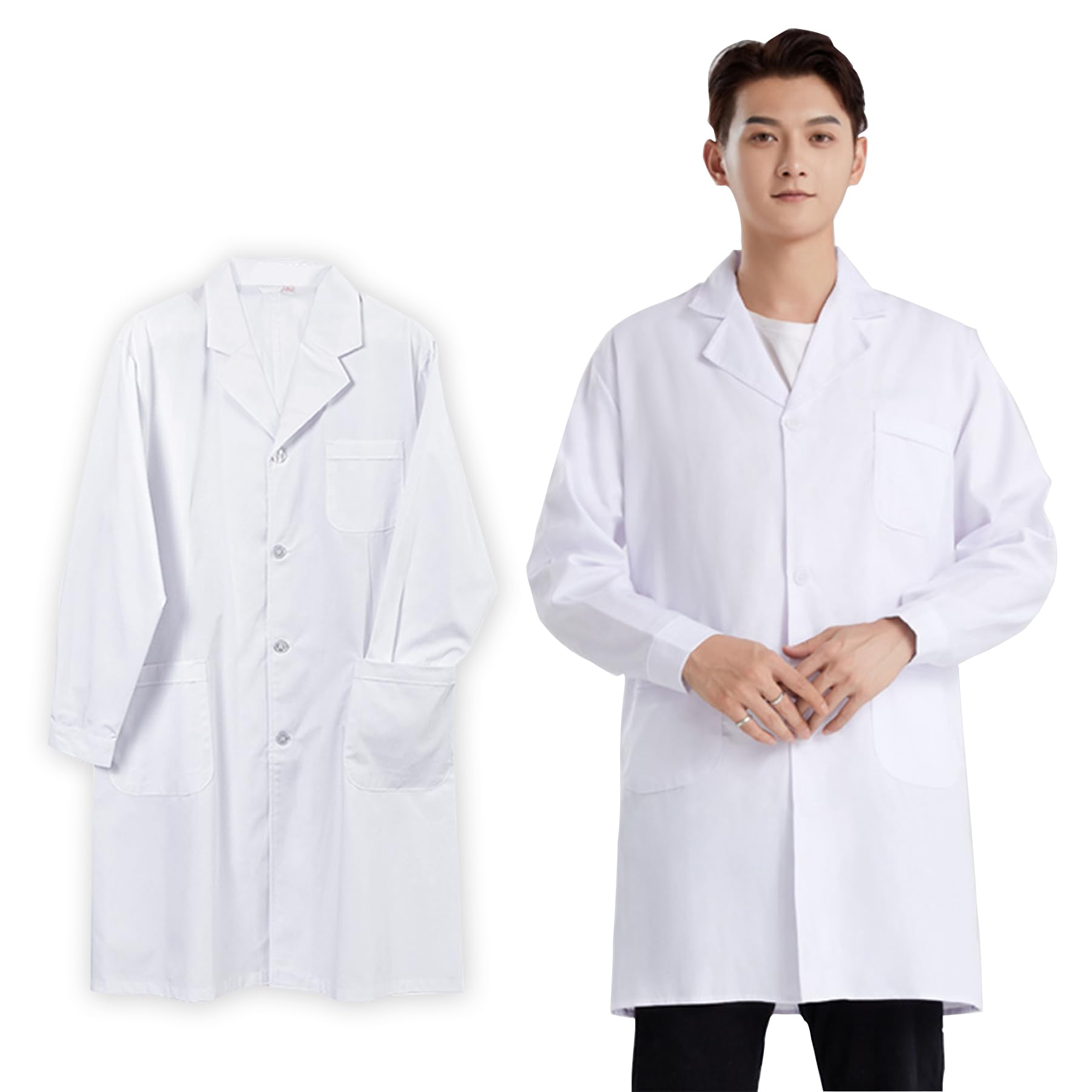 【送料無料】[ANANXING] 白衣 レディース 女性用 メンズ 男性用 診察衣 実験衣 ドクターコート 透防止 ..