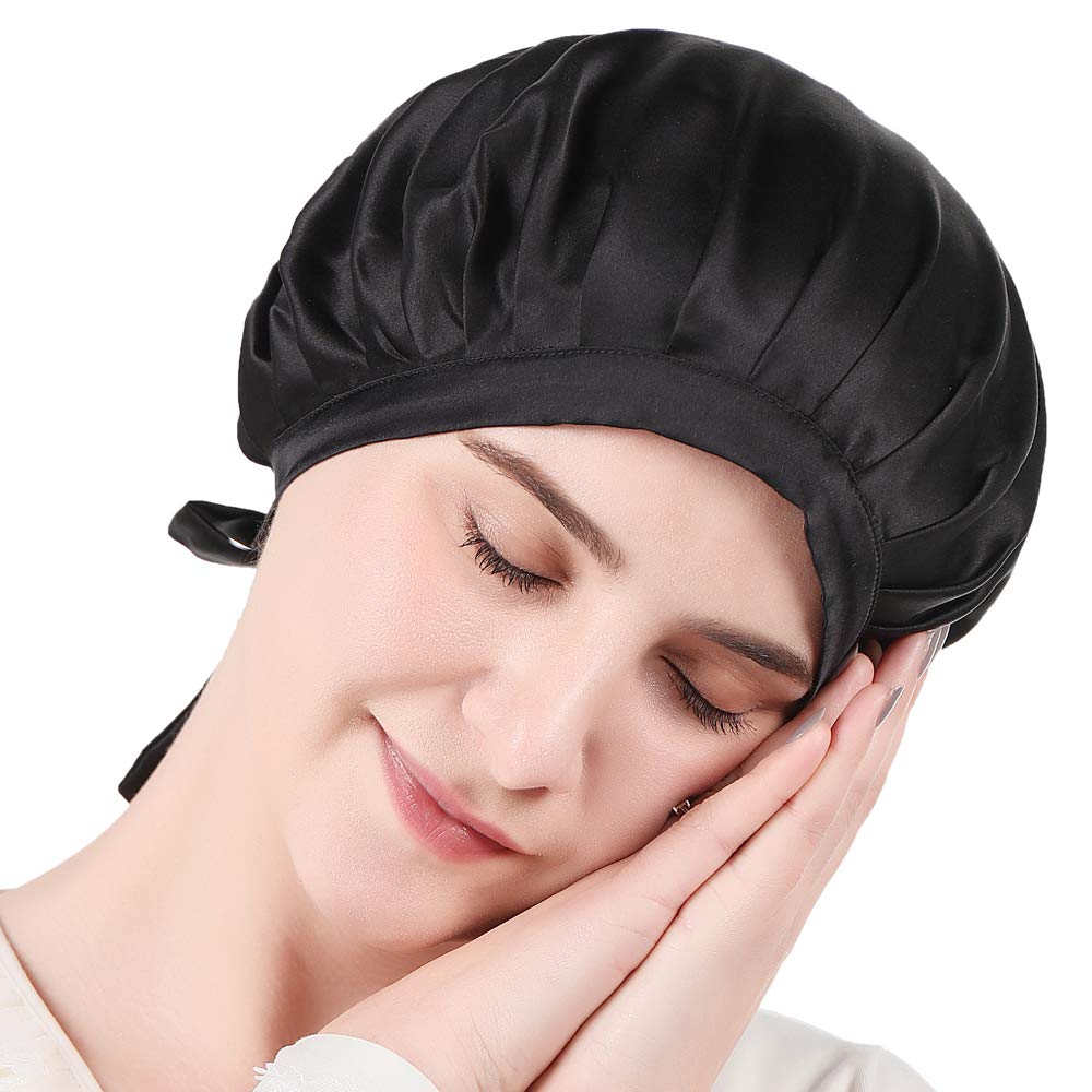 【送料無料】[ツルワ] ナイトキャップ 6Aクラスシルク100% 19匁 ヘアキャップ お休みキャップ 美髪 摩..