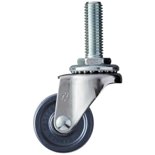 商品情報商品の説明【特長】 ・クロームメッキ仕上げで、デザイン性と軽快さを要求される機器に最適なねじ込みキャスターです。 ・事務機器や家具、屋内運搬車や軽量ラック等、デザイン性と軽快さを要求される環境で幅広く使用されています。 【用途】 ・事務機器や屋内運搬車に ・什器等に 【仕様】 ・許容荷重(daN):25 ・許容荷重(kgf):25.5 ・車輪径D(mm):38 ・車輪幅(mm):17 ・取付高H(mm):59 ・軸長L(mm):35 ・ねじT:M12 ・ねじピッチ(mm):1.75 ・タイプ:自在式 ・ねじ込み式 【材質/仕上】 ・車輪:エラストマー ・金具:スチール主な仕様 入数:1個材質/仕上:車輪:エラストマー、金具:スチール