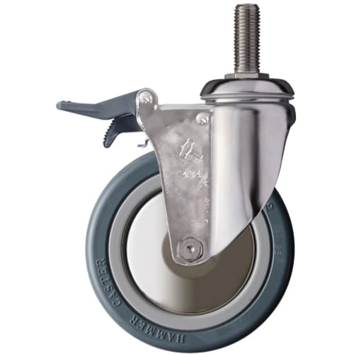 【送料無料】ハンマーキャスター(Hammer Caster) SUS ねじ込み SP付 ゴムB車 125mm 915SMA-RB125