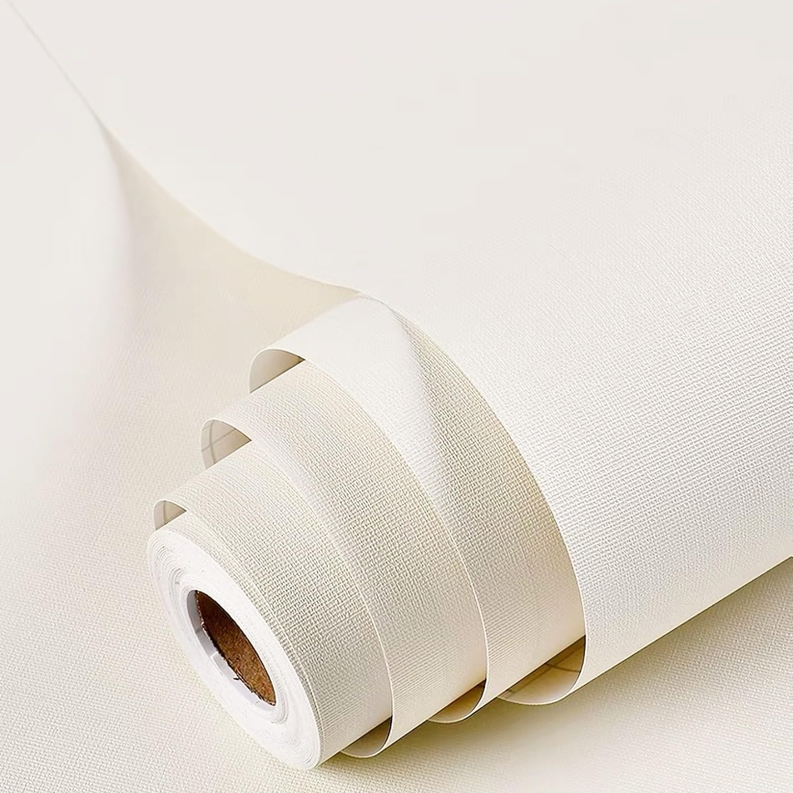 【送料無料】壁紙シール リメイクシート はがせる 白 44.5cmx10m 厚手 透けない おしゃれ 壁紙の上から張る カッティングシート 剥がせる 北欧 賃貸 DIY 防水シート（マカロンホワイト ） 色：オフホワイト、サイズ：幅44.5 cm x 長さ10 m
