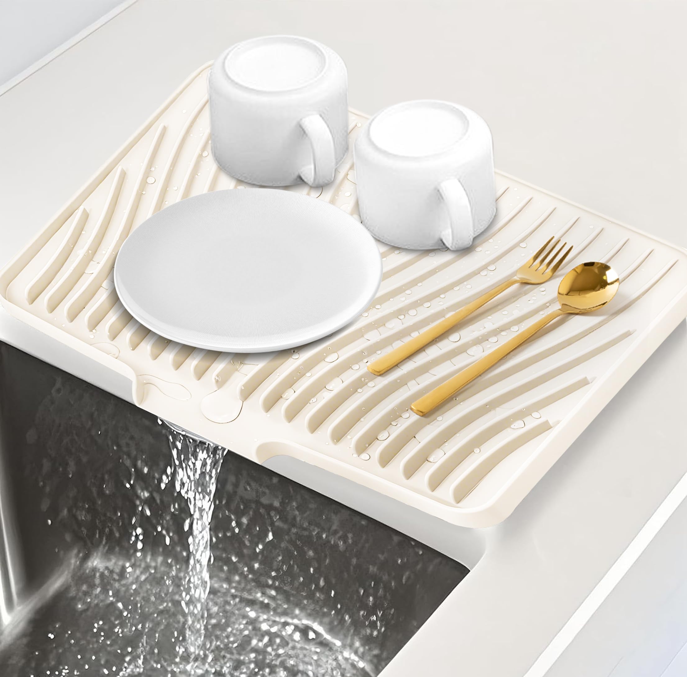 【送料無料】YUXIKIS シンクマット 流し台 シリコン 水切りマット 、シリコン製食器乾燥マット 、調理台、シンクライナー、キッチン、..