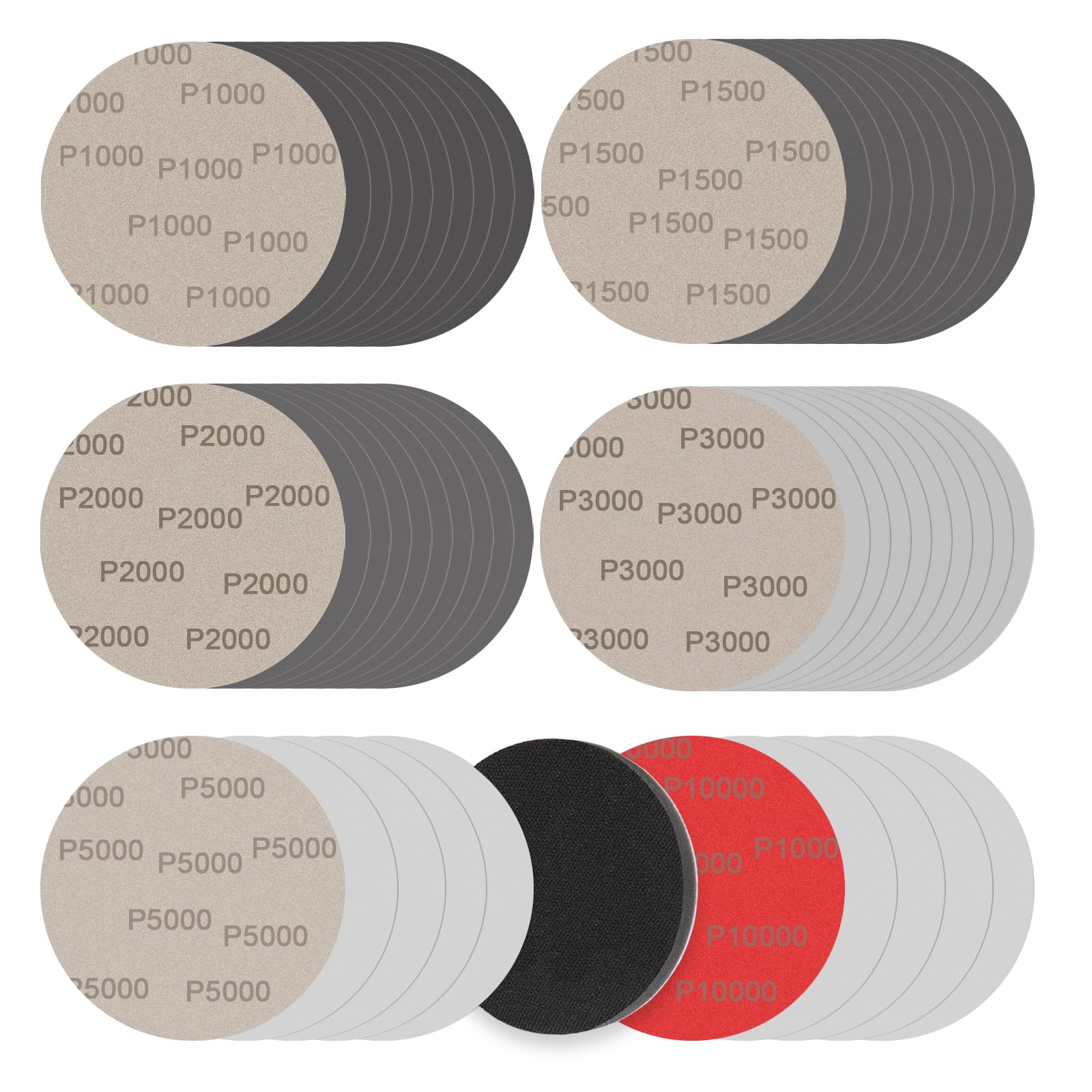 【送料無料】BODHTAT ディスクペーパー セット 125mm 8穴 丸型 サンダーペーパー マジック式 耐水 サンドペーパー電動サンダー用 サンディングパット 木工DIY作業に 金属磨き用 車の研磨 ランダムアクションサンダー用 サンディング 色：ブラック