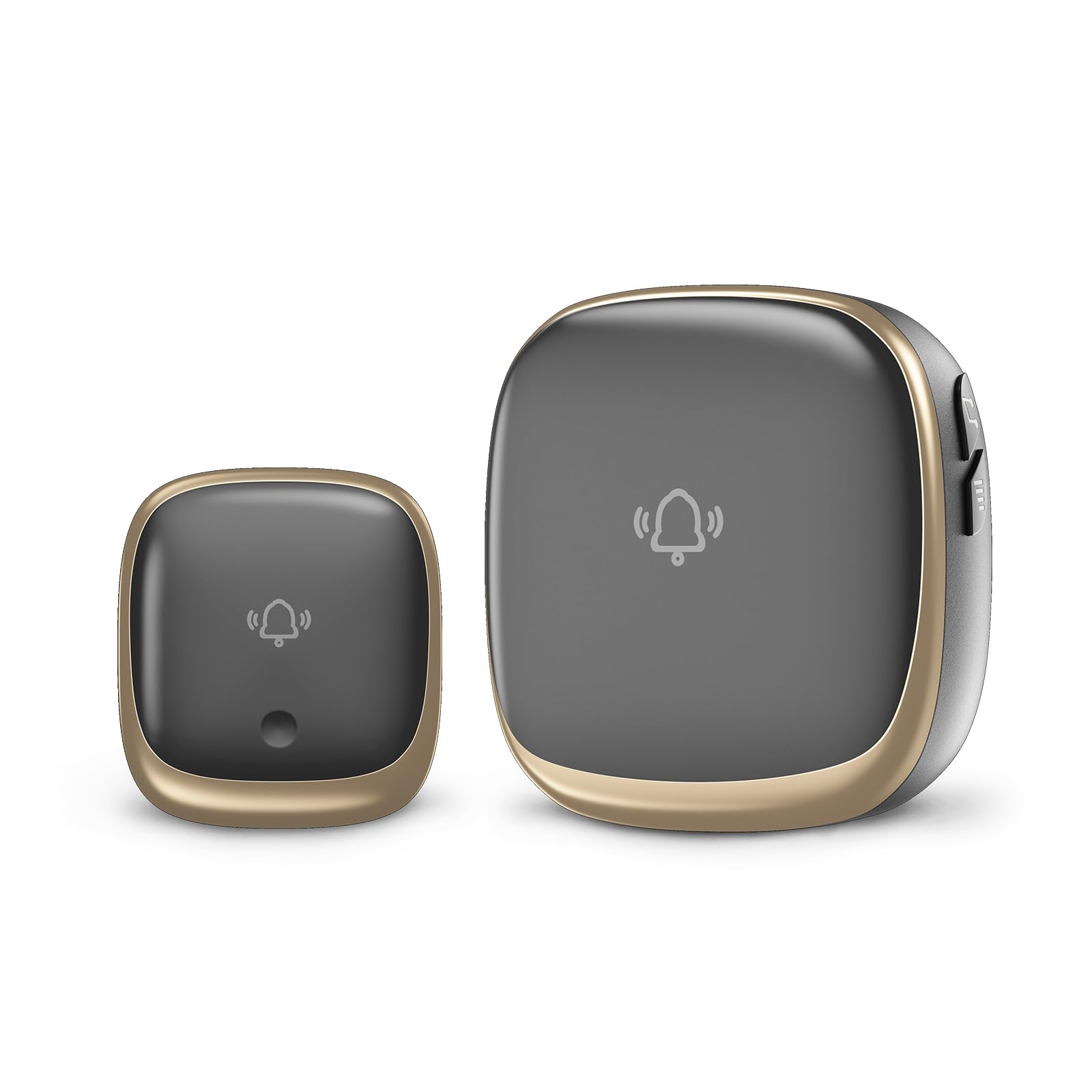 【送料無料】ワイヤレスチャイム 玄関チャイム 電池不要 自動発電 音と光で呼び出しチャイムセット 7色led 4段階音量調節38曲選択 防水防塵 介護呼び鈴ドアベル 最高200M無線範囲 送信機 ブラック 色：ブラック、サイズ：1送信機+1受信機