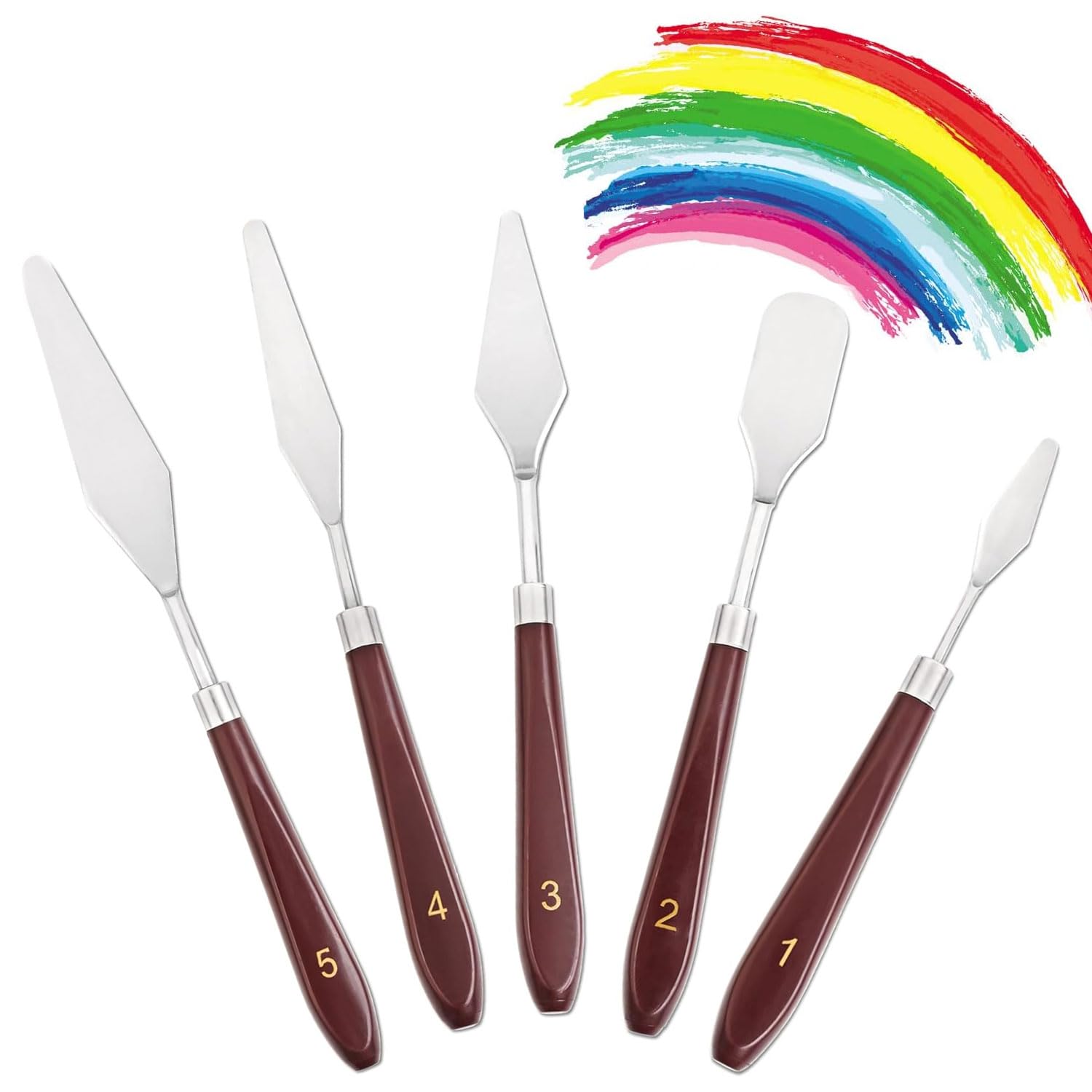 【送料無料】パレットナイフ ペインティングナイフ 5本セット ステンレス製水彩ヘラ 油絵ヘラ 油絵の道..
