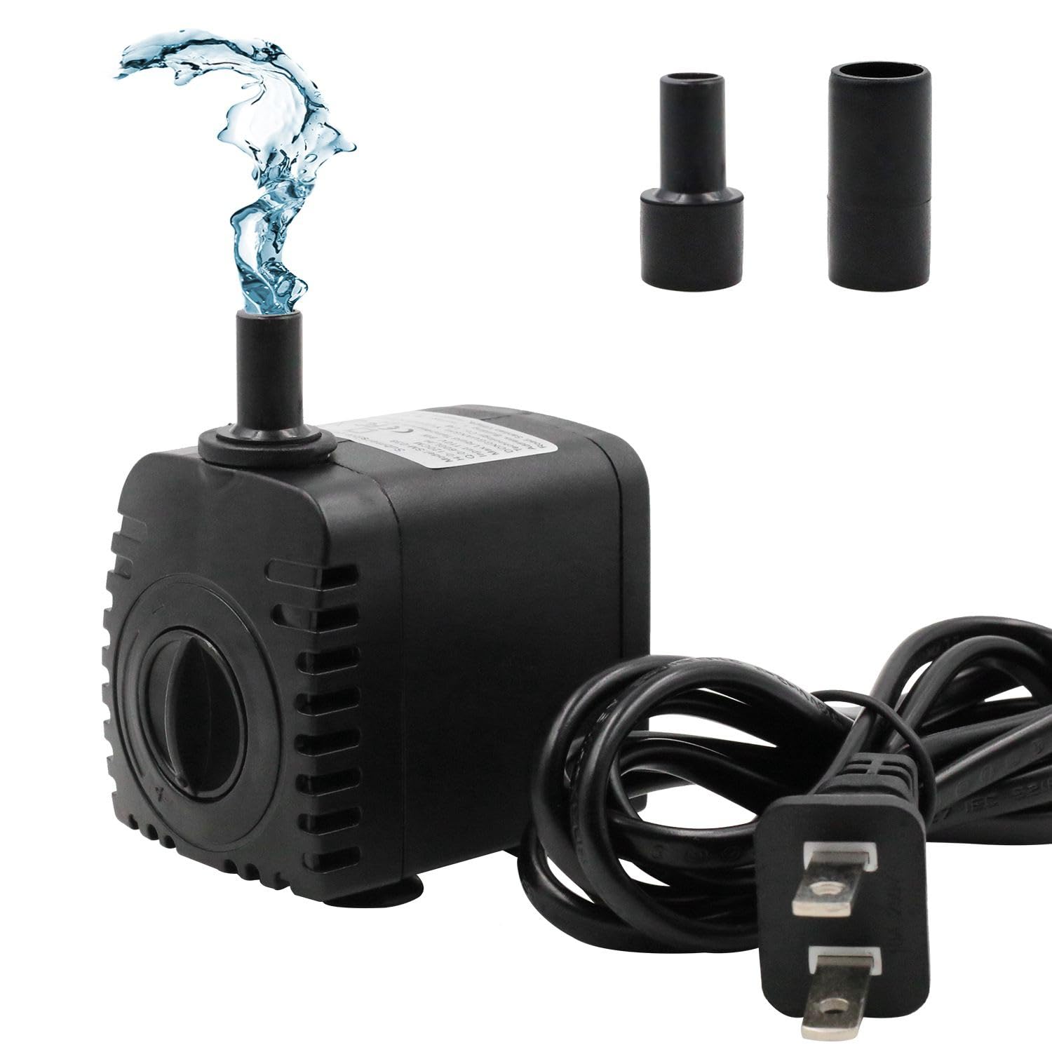 【送料無料】KKLM 水中ポンプ 小型 ウォーターポンプ 2つのノズル 電動ウォーターポンプ 流量調整可能 2つのノズル付き 水流循環ポンプ 省エネ 静音設計 IP68防水 100V 600L/H 最大噴水高さ1.2m 水槽潜水用 水換えポンプ 水耕栽培 色：色の参考画像、サイズ：標準サイズ