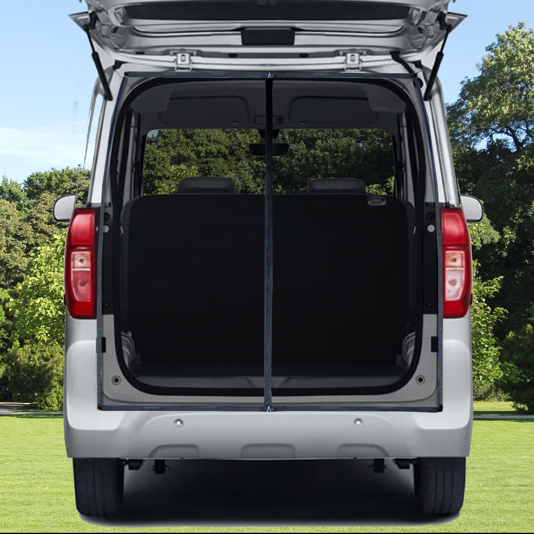 【送料無料】COBIVI 車用 防虫ネット バックドア専用 マグネット固定 カメムシ対策 車中泊用品 虫除け 網戸 取付簡単 カー用品 アウトドア 車中泊 キャンプ (黒, 135x150cm) 色：ブラック、サイズ：135x150cm