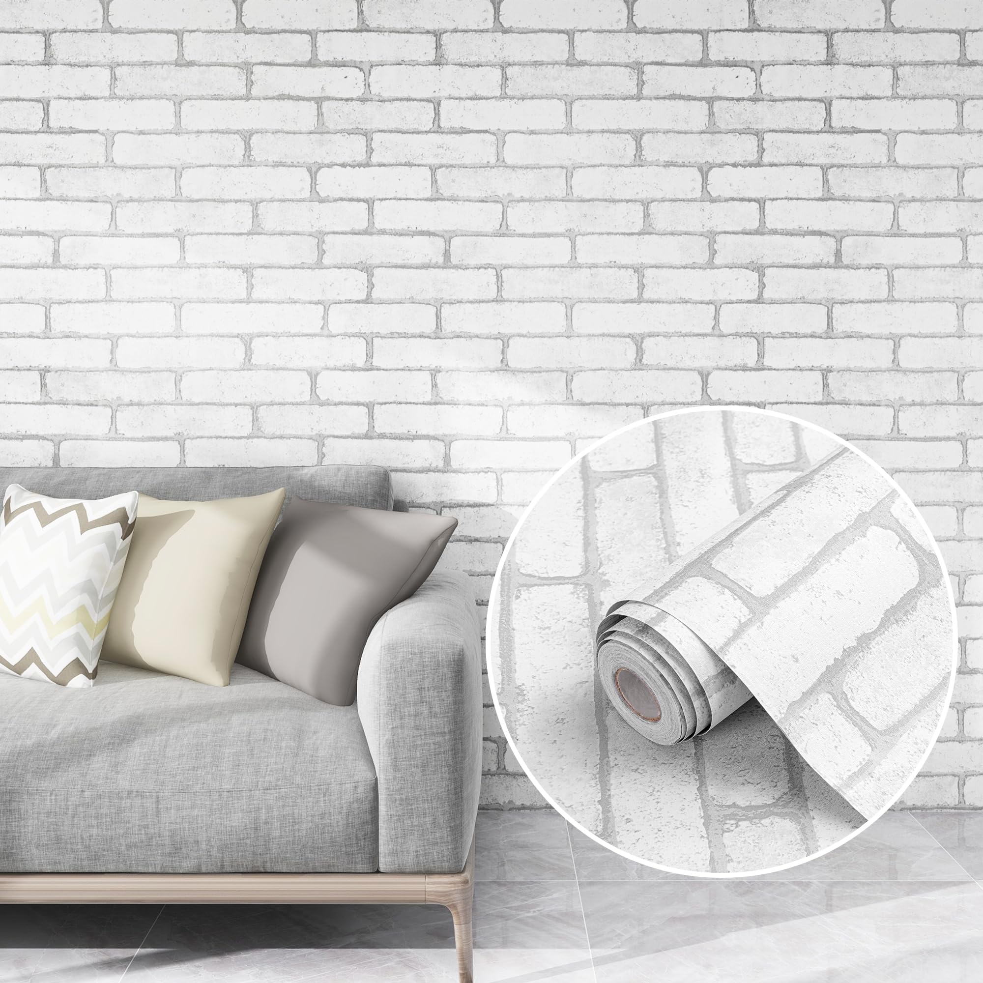 【送料無料】壁紙 おしゃれ レンガ調 10m はがせる シール 厚手 北欧 リメイクシート れんが 貼っては..