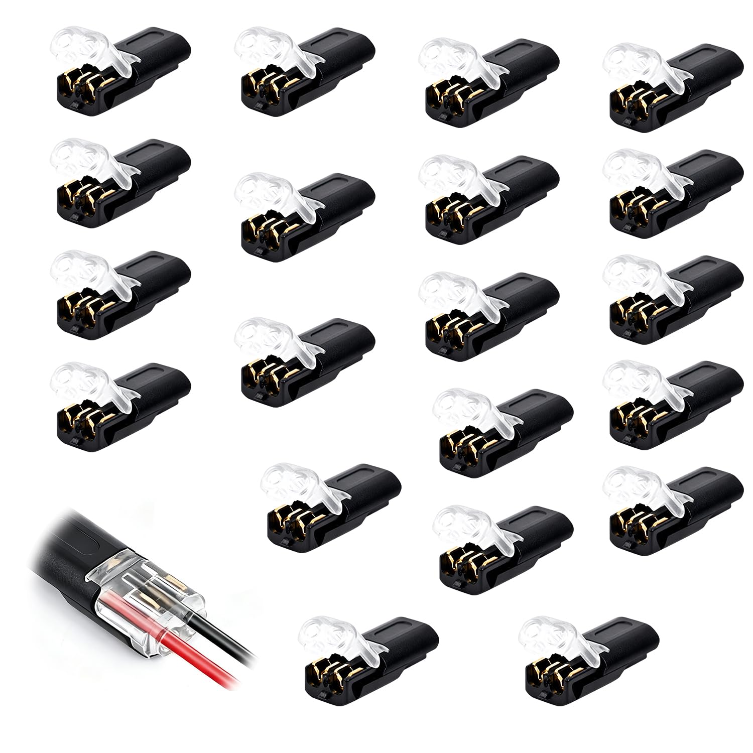 ������̵�����������ͥ����� 20�ĥ��å� 18-22AWG�б� ��³ü�� 2���㰵���ѥ��ͥ��� �������߷��������ͥ��� �������������å� LED�磻�䥳 ��®��...