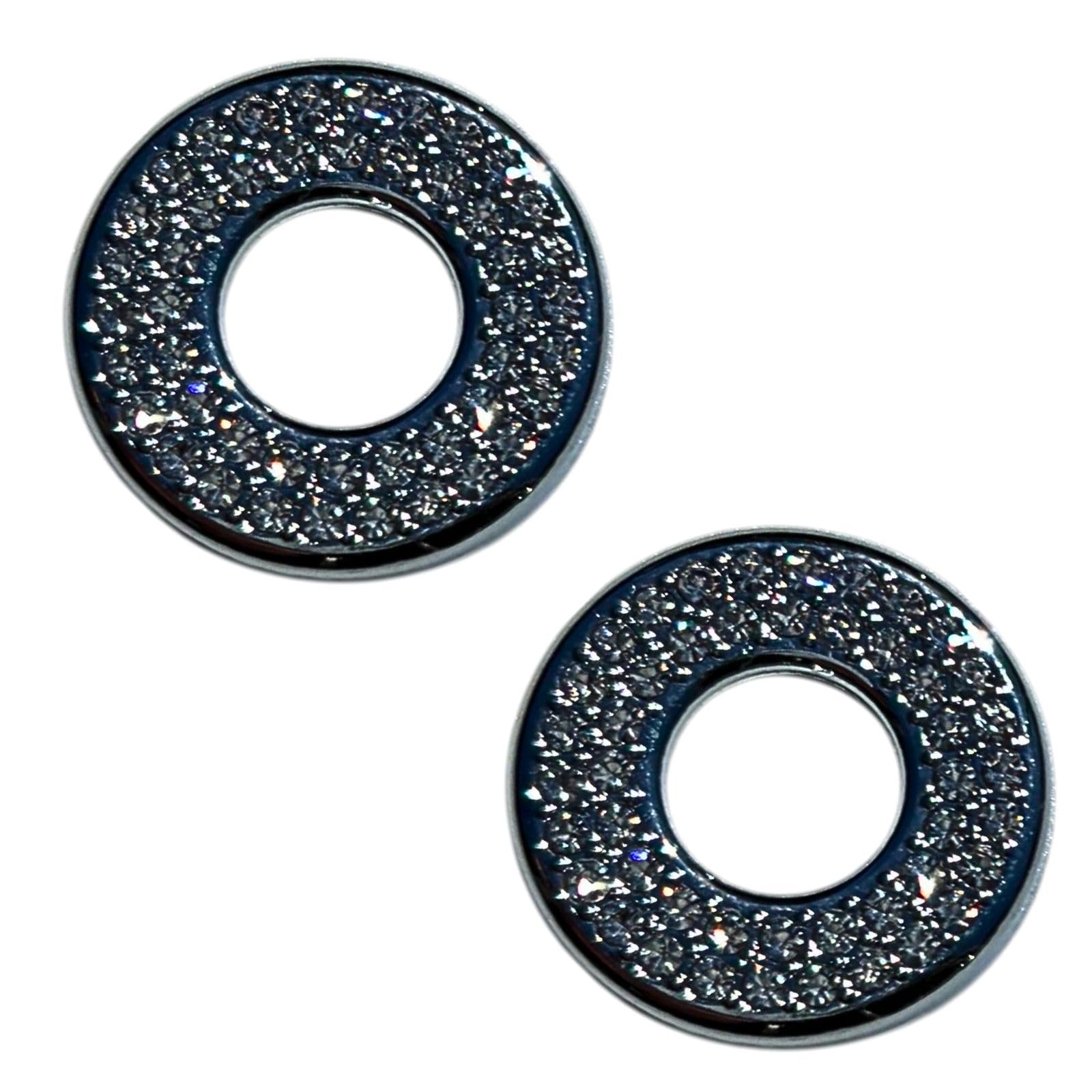 【送料無料】YESprime 汎用 ドアロックピン カバー リング 装飾 ラインストーン クリスタル カスタム パーツ 内装 アクセサリー キラキラ 直径25mm