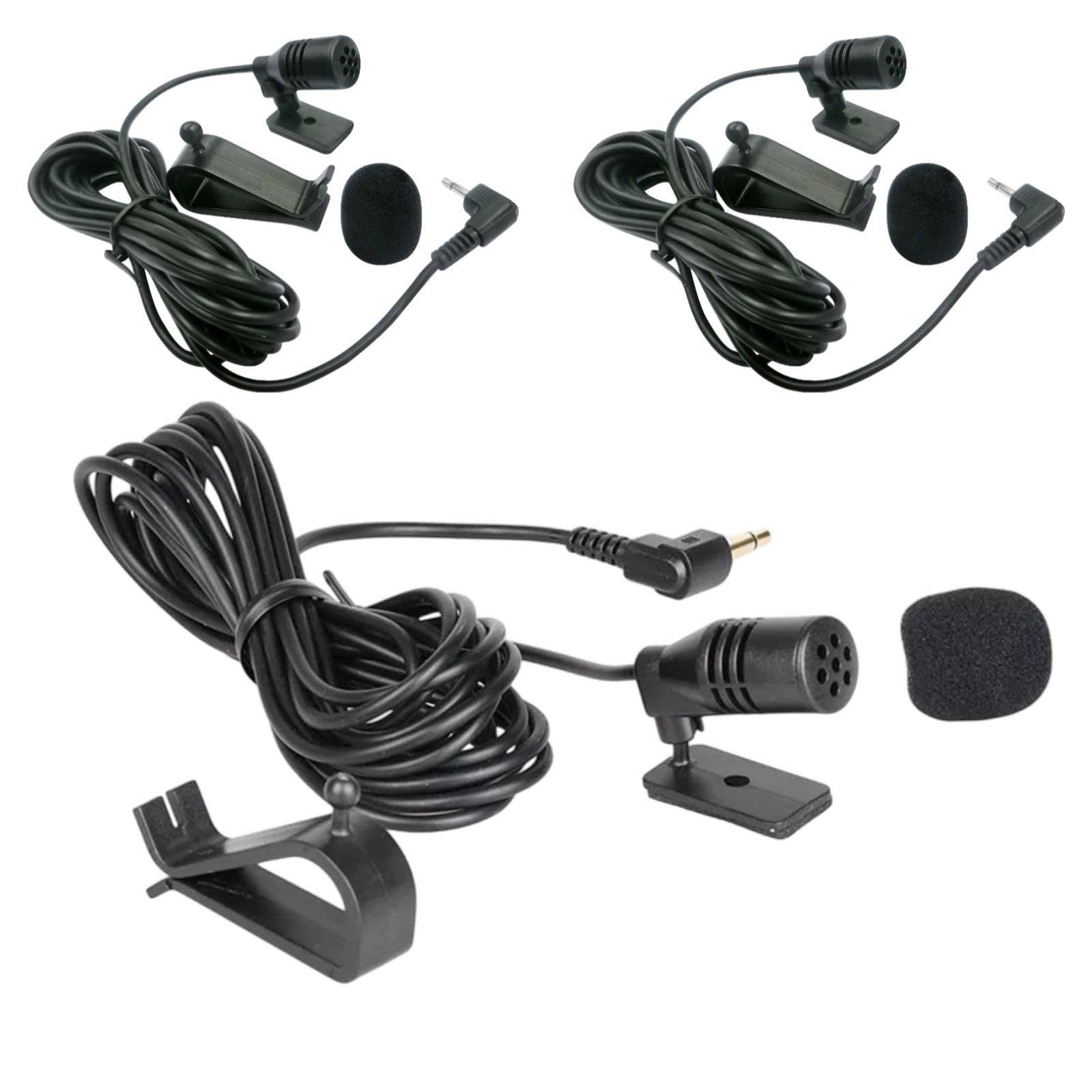 【送料無料】YESprime 3.5mm カーナビ マイク 車用 三角 クリップ スピーカー ハンズフリー パナソニック パイオニア カロッツェリア ラジオ 互換 色：ブラック、サイズ：20.7 x 14.8 x 1.7 cm; 40 g