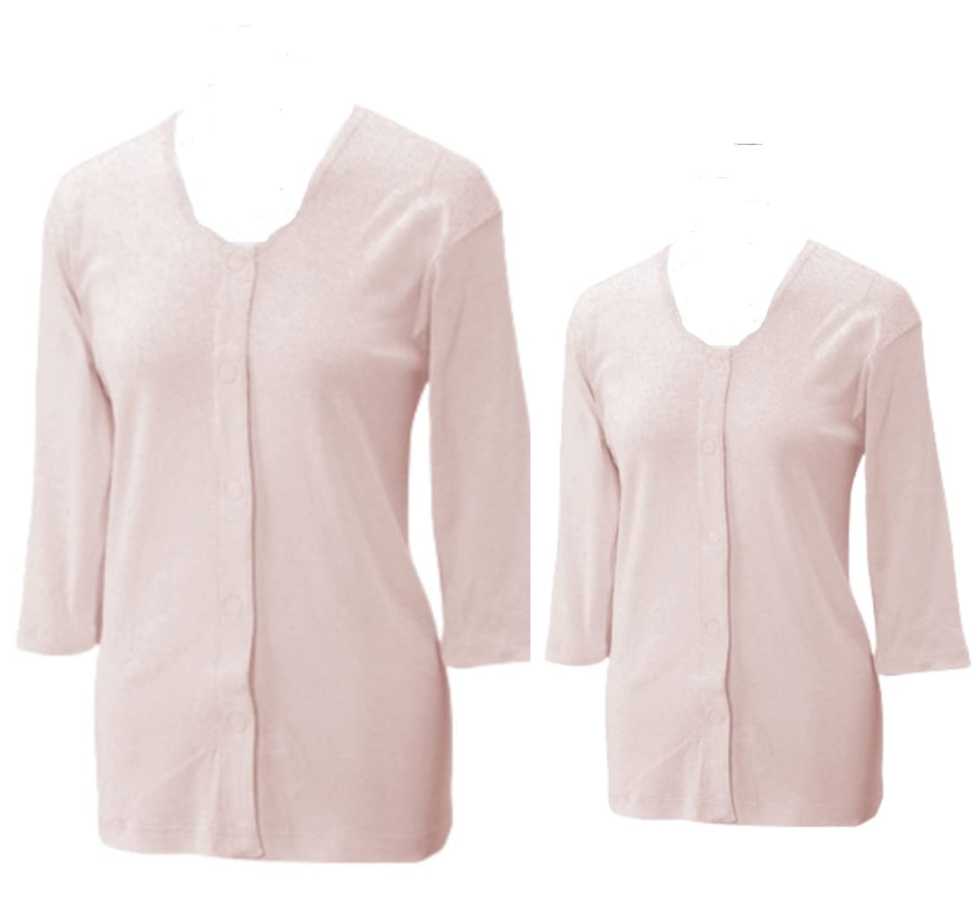 【送料無料】yuaseiharu 介護肌着 介護下着 婦人用7分袖 2枚組 M L LL ワンタッチ肌着 サイズ：LLサイ..