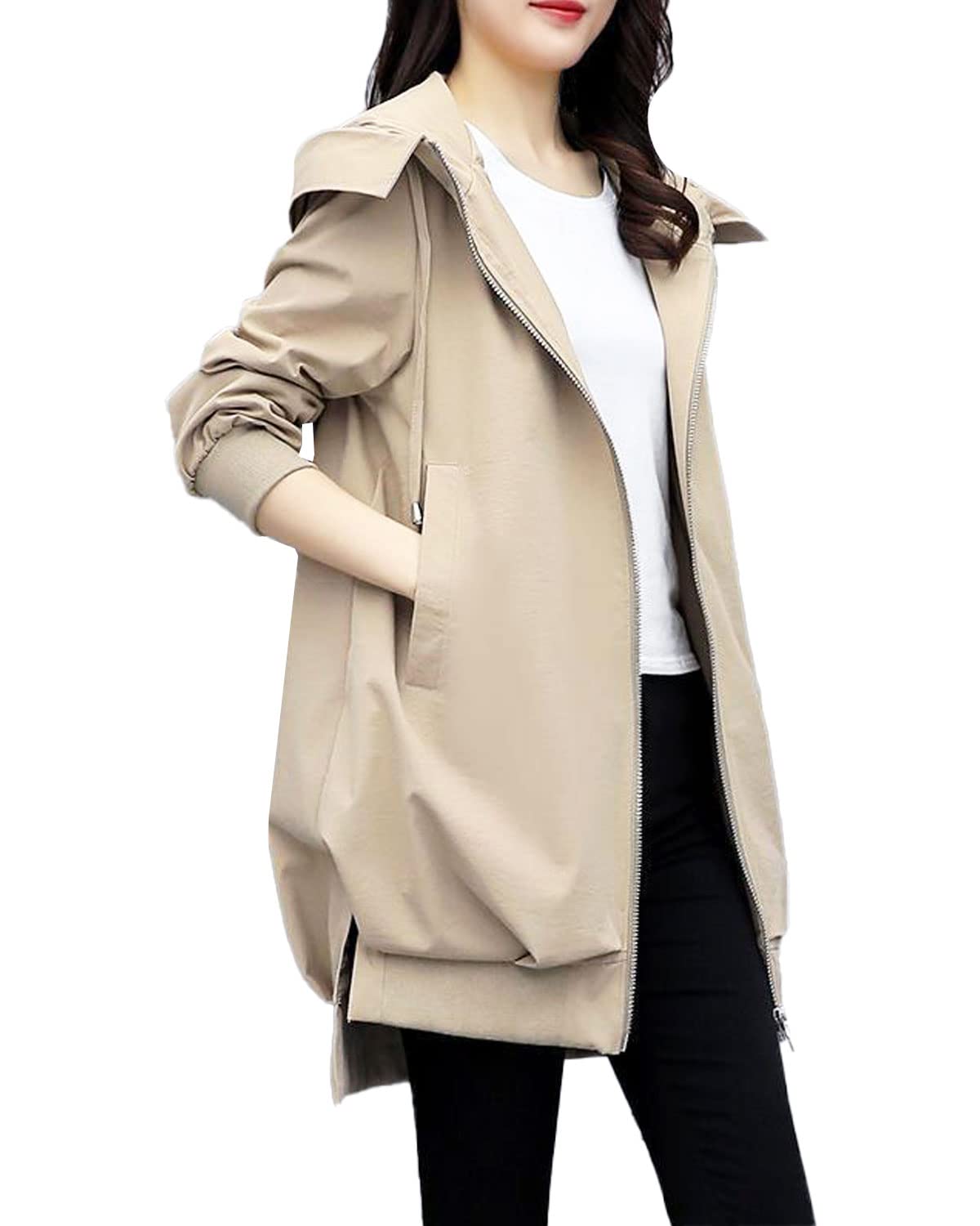 【送料無料】 アウター ジャケット 春アウター フード付き トレンチコート コート レディース 就活 卒業式 卒園式 軽い カジュアル ママコーデ パーカー ゆ...