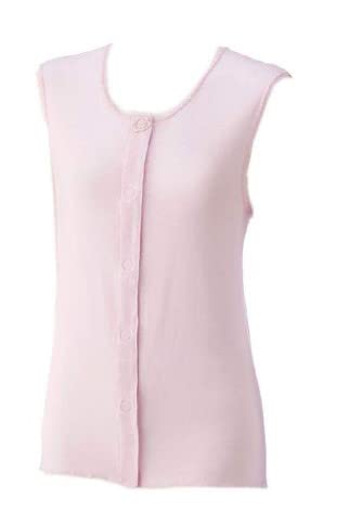 【送料無料】[yuaseiharu] 婦人介護肌 前開き ワンタッチテープ 肌着 下着 介護用 袖なしラン型 色：ピ..