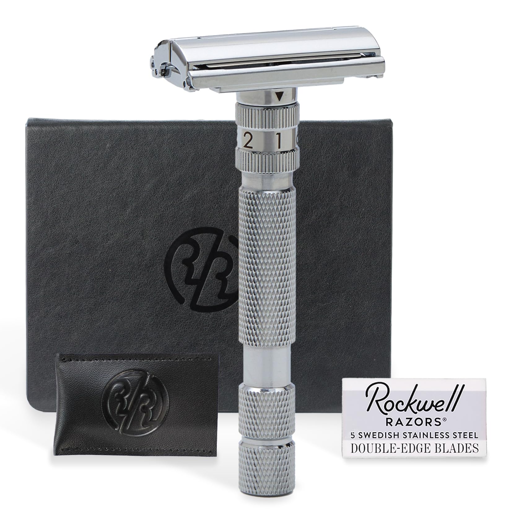 【送料無料】ロックウェルレイザー Rockwell Razors T2 カミソリ 剃刀 髭剃り 顔剃り 両刃 1枚刃(ホワイトクローム) 色:ホワイトクローム