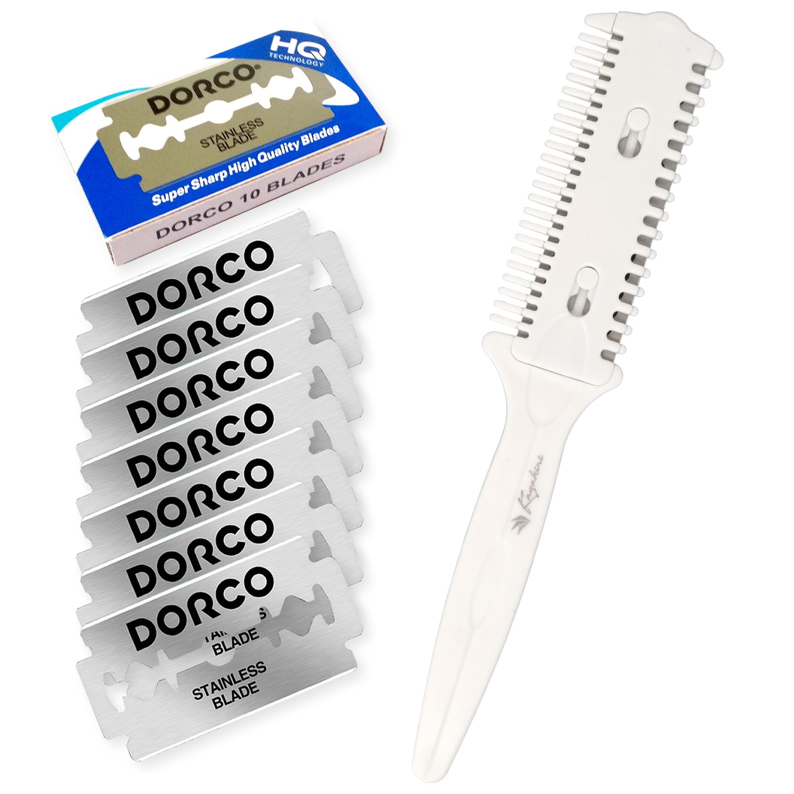 【送料無料】Kazakiri すきカミソリEX 替刃式 本体+替刃付き メンズ ヘアトリマー ボディ 全身用 体毛処理 ムダ毛 すね毛 脇毛 VIO 色：ホワイト