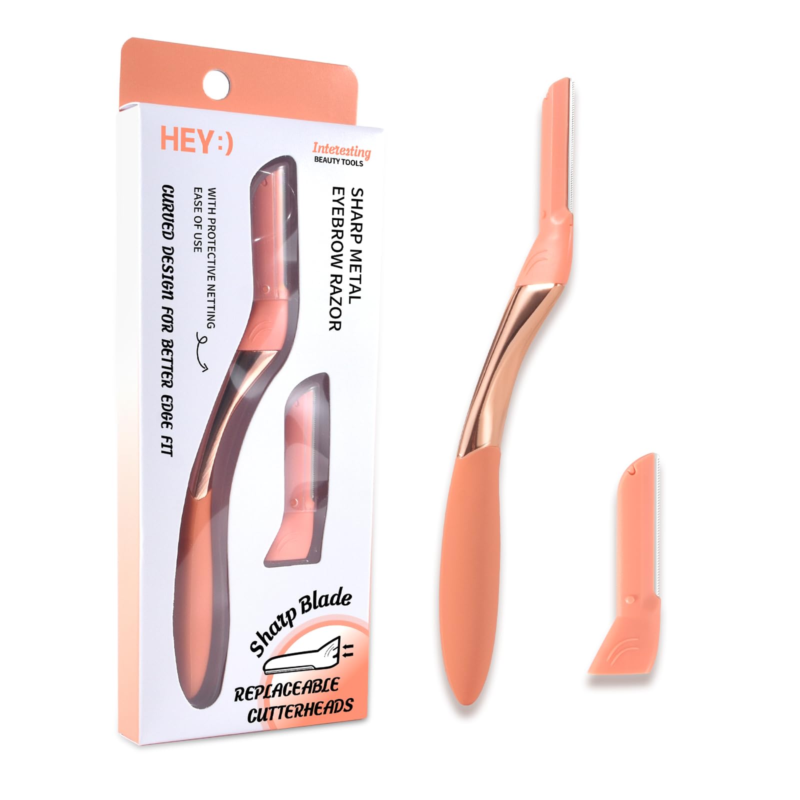 【送料無料】Maksure 顔そり 敏感肌用 フェイスカミソリ レディース 眉毛剃り うぶ毛処理 替刃付き 無..