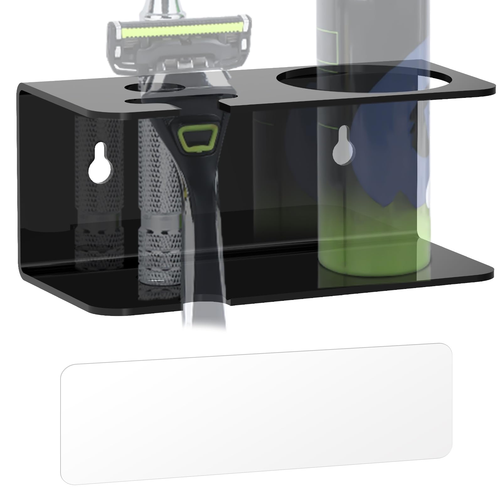 【送料無料】Linkidea 壁掛けカミソリとシェービングクリームホルダー バスルーム、シャワー、粘着シェ..