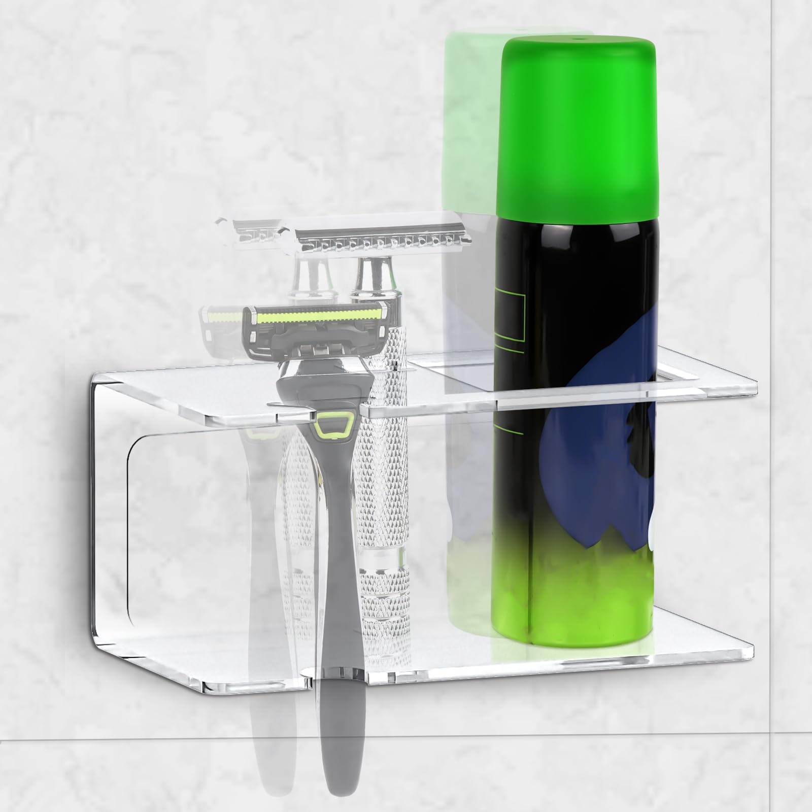 【送料無料】Linkidea 壁掛けカミソリとシェービングクリームホルダー バスルーム、シャワー、粘着シェ..