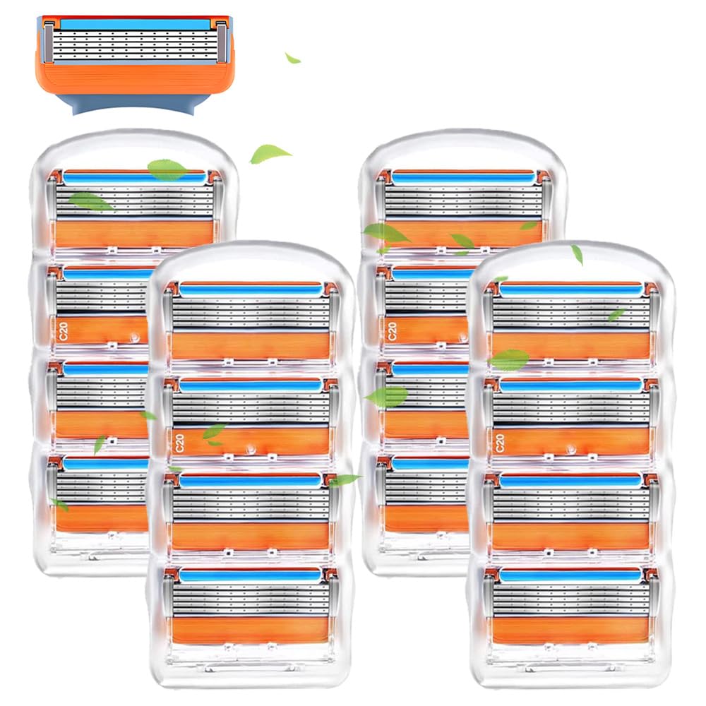【送料無料】カミソリ替刃 剃刀 替え刃 メンズカミソリ替刃 男性 色：オレンジ、サイズ：オレンジ 16個