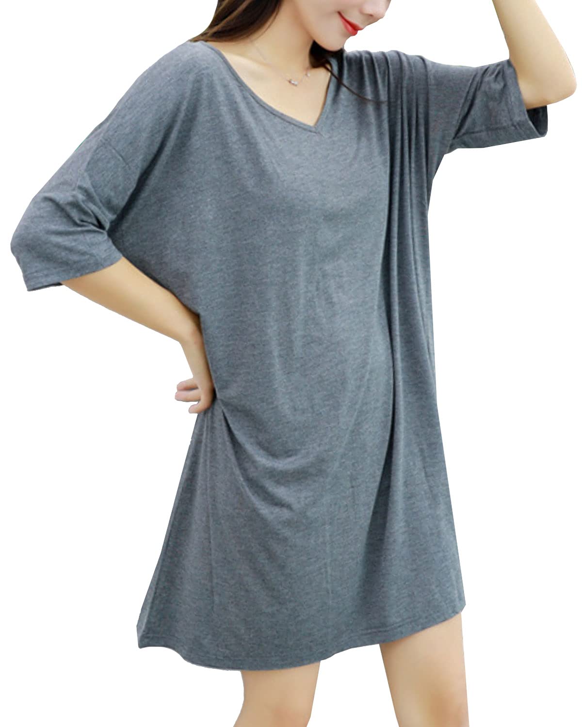 【送料無料】11カラー Tシャツワンピース 気持ちいい肌触り 冷感 ゆるT マタニティ 体型カバー レディ..