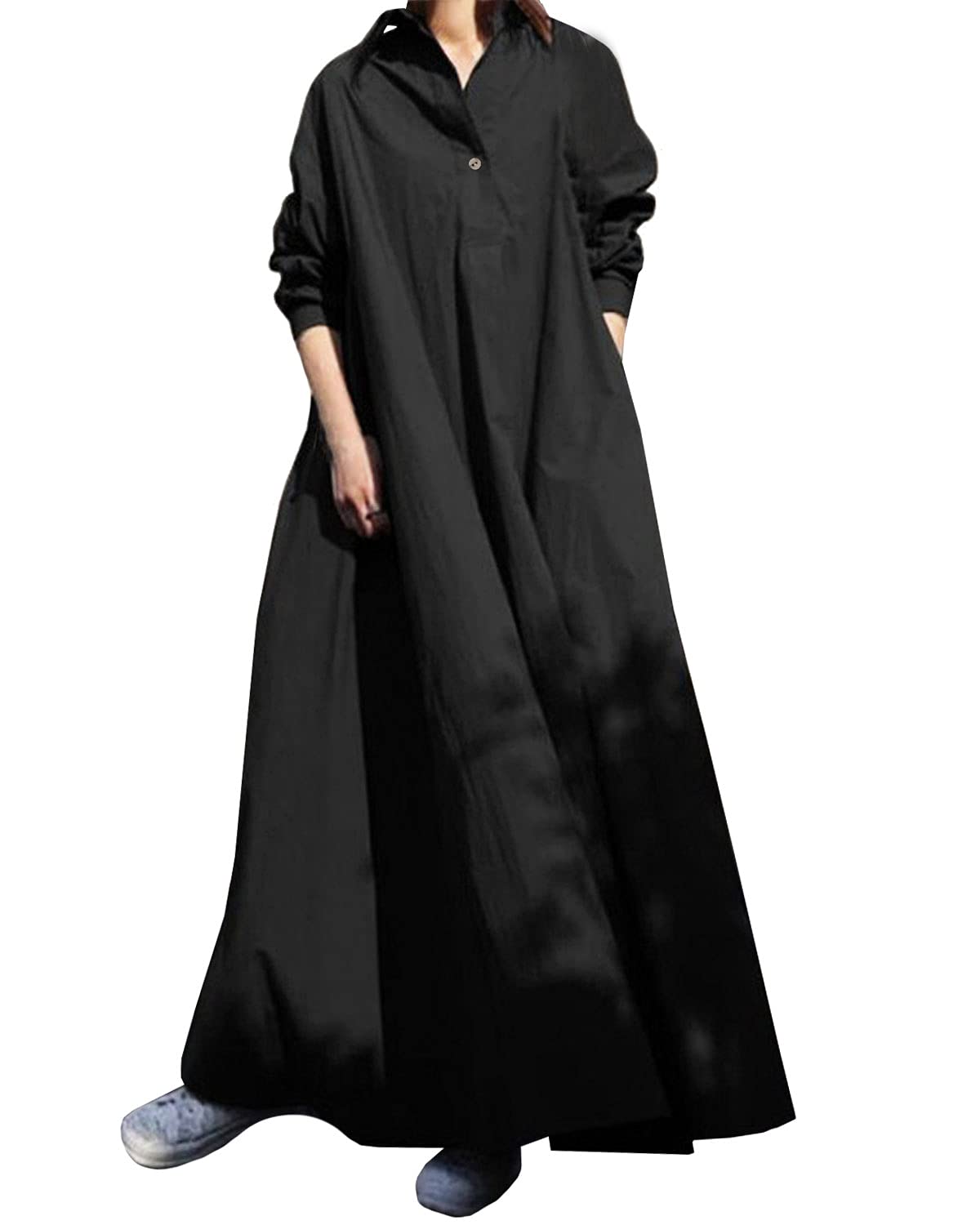 【送料無料】 ロングシャツワンピース マタニティ 春 夏 秋 着痩せ 長袖 無地 ワンピース シャツ レデ..