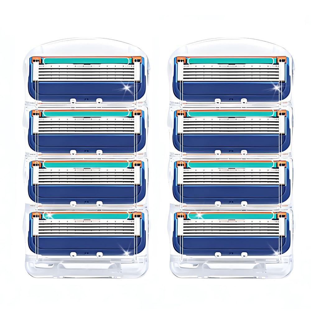 【送料無料】カミソリ替刃 剃刀 替え刃 メンズカミソリ替刃 男性 色：ブルー、サイズ：ブルー 8個