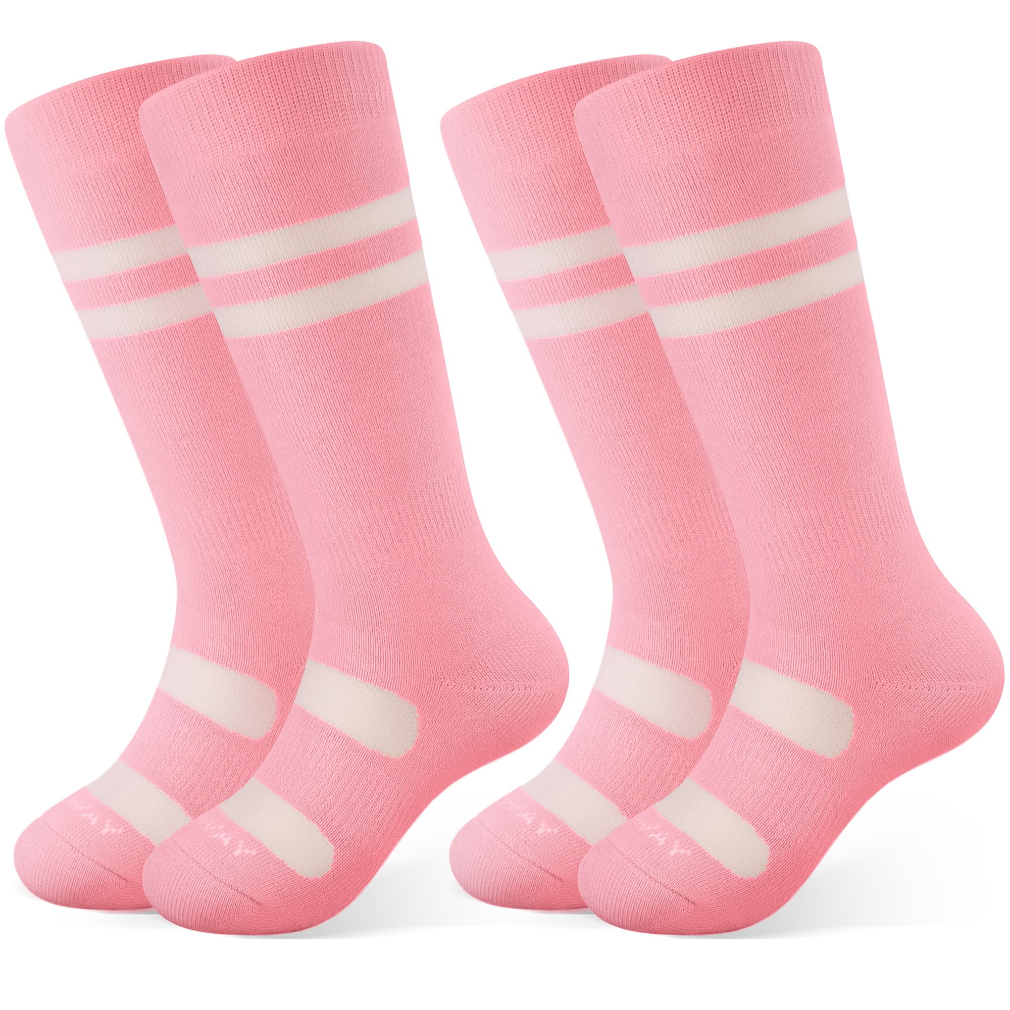 【送料無料】[Findway] 【2足組】 スキーソックス キッズ スキー靴下 子供 厚手 吸汗・速乾 抗菌・防臭 防寒保温 スノボー 靴下 子供 靴下 スキー アウトドア スポーツ 冬用 快適 耐久性 伸縮性 通気性 3歳から大人まで対応 色：ピンク+ピンク（2足組）、サイズ：XS