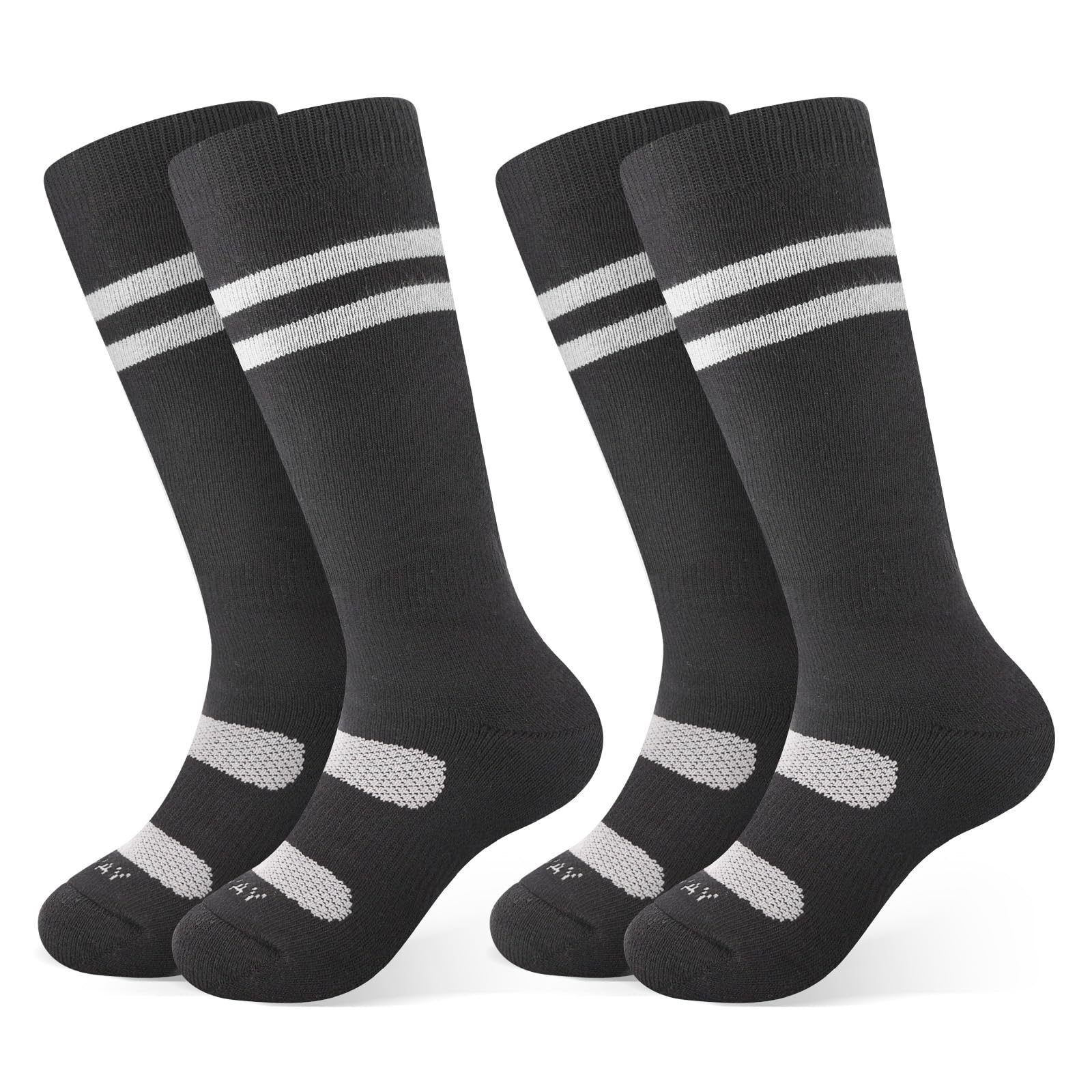 【送料無料】[Findway] 【2足組】 スキーソックス キッズ スキー靴下 子供 厚手 吸汗・速乾 抗菌・防臭 防寒保温 スノボー 靴下 子供 靴下 スキー アウトドア スポーツ 冬用 快適 耐久性 伸縮性 通気性 3歳から大人まで対応 色：ブラック+ブラック（2足組）、サイズ：XS