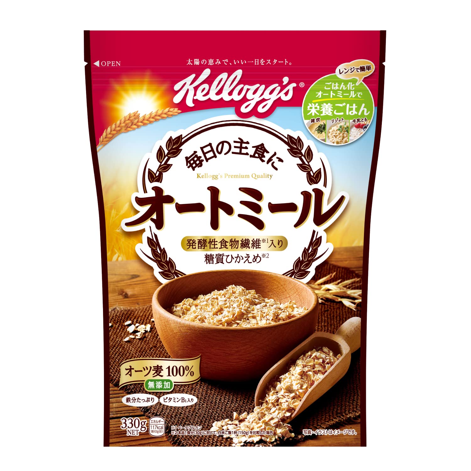 【送料無料】ケロッグ オートミール サイズ：330グラム (x 6)