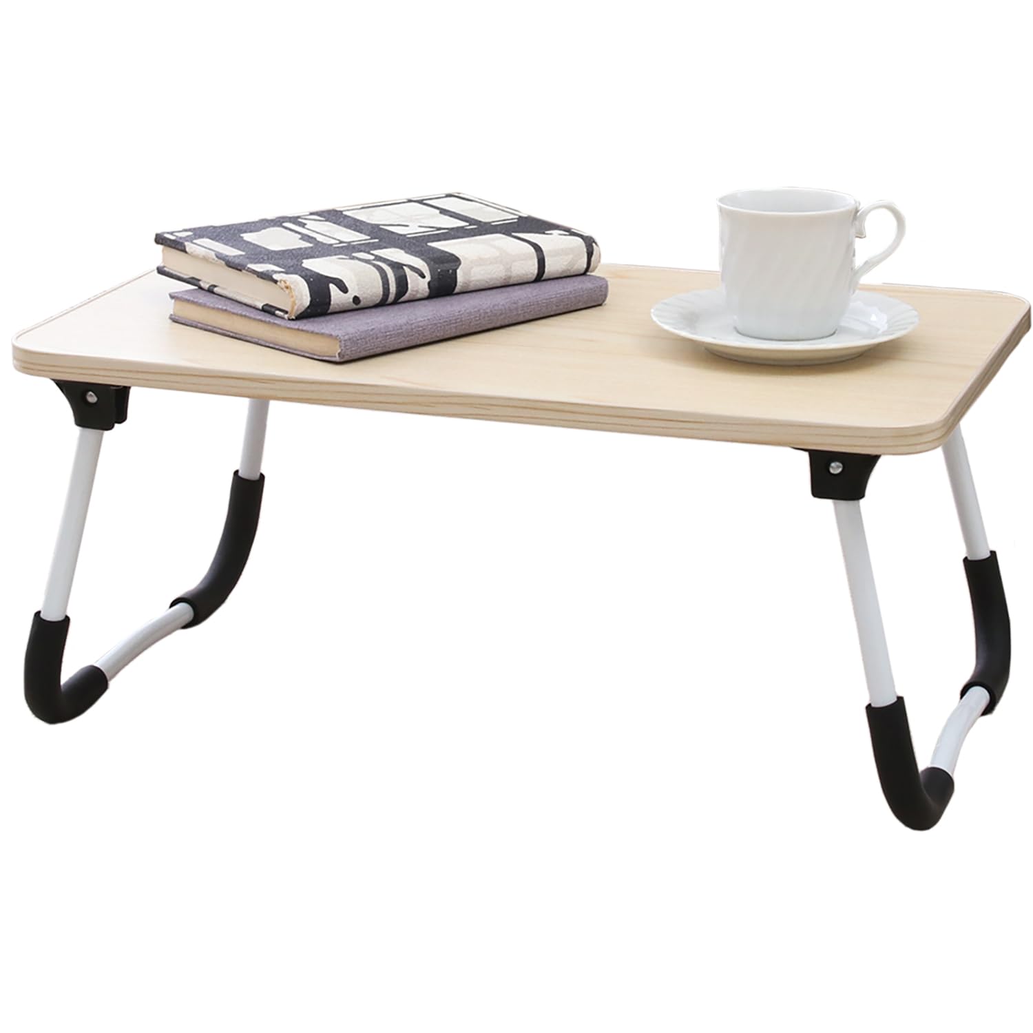 【送料無料】不二貿易 どこでも使えるミニテーブル 折りたたみ 軽量 ソファ ベッド 滑り止め付き 色：ナチュラル、サイズ：幅51.5×奥行30×高さ21cm