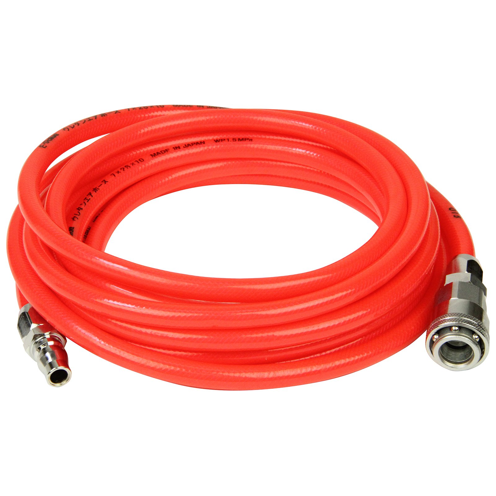 【送料無料】イーバリュー(E-Value) ウレタンエアホース 日本製 ワンタッチソケット付 色：クリアレッ..