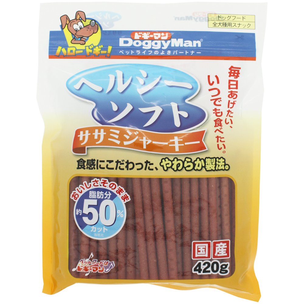 【送料無料】ドギーマン 犬用おやつ ヘルシーソフトササミジャーキー 420g サイズ：420g