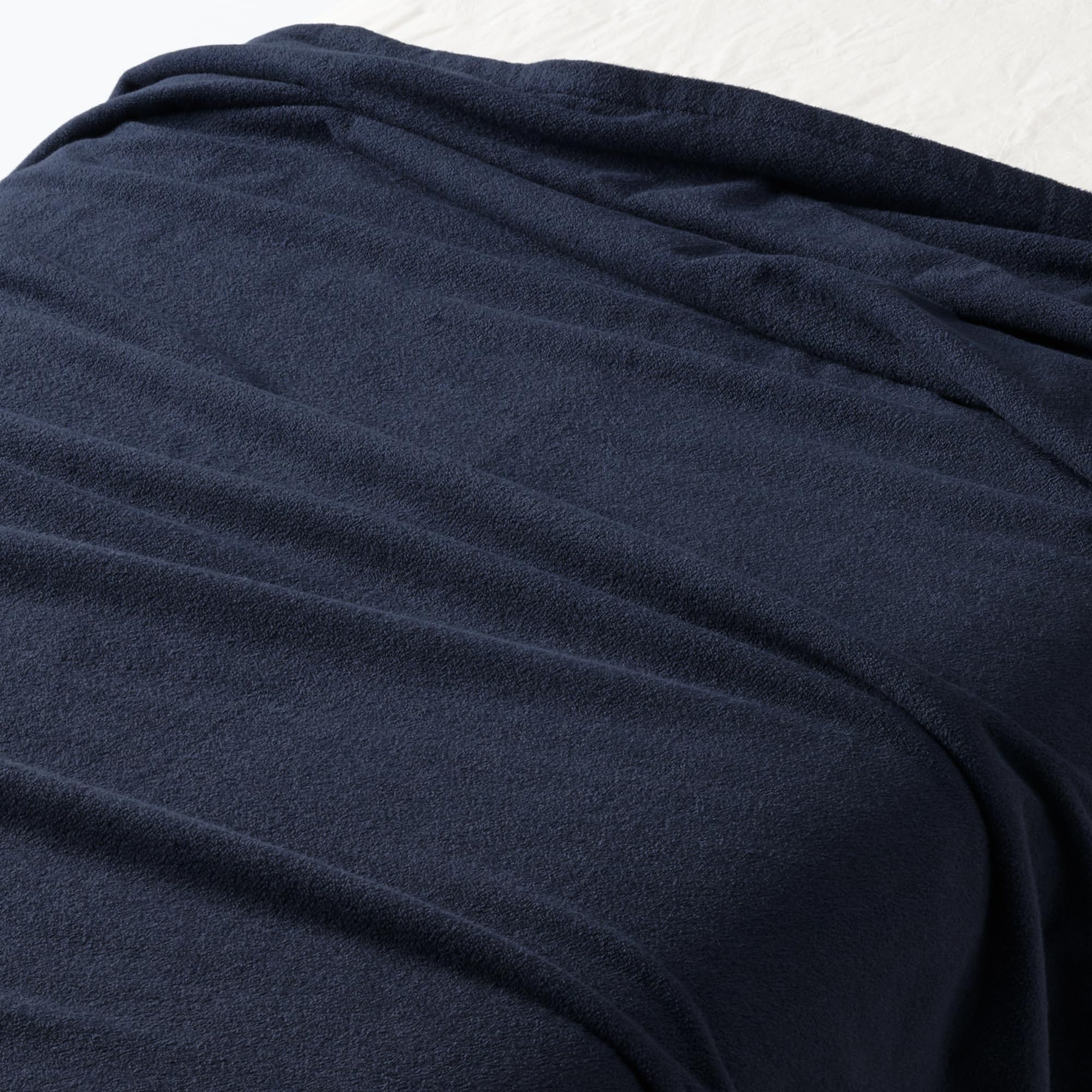 【送料無料】無印良品 パイル織 タオルケット 色：ネイビー、サイズ：シングル