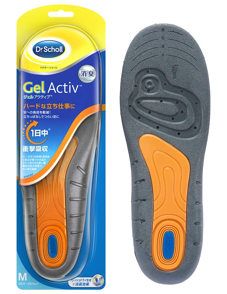 【送料無料】ドクター・ショール フレッシュドライ生地 GELACTIV ジェルインソール ワーク 立ち仕事用 色：青;オレンジ;グレー、サイズ：Mサイズ (x 1)