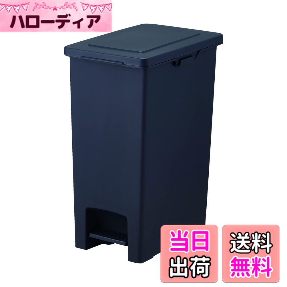 【送料無料】アスベル ゴミ箱 フタ付 ペダル式 日本製 「エバン」軽いペダル 色：ブラック、サイズ：45L