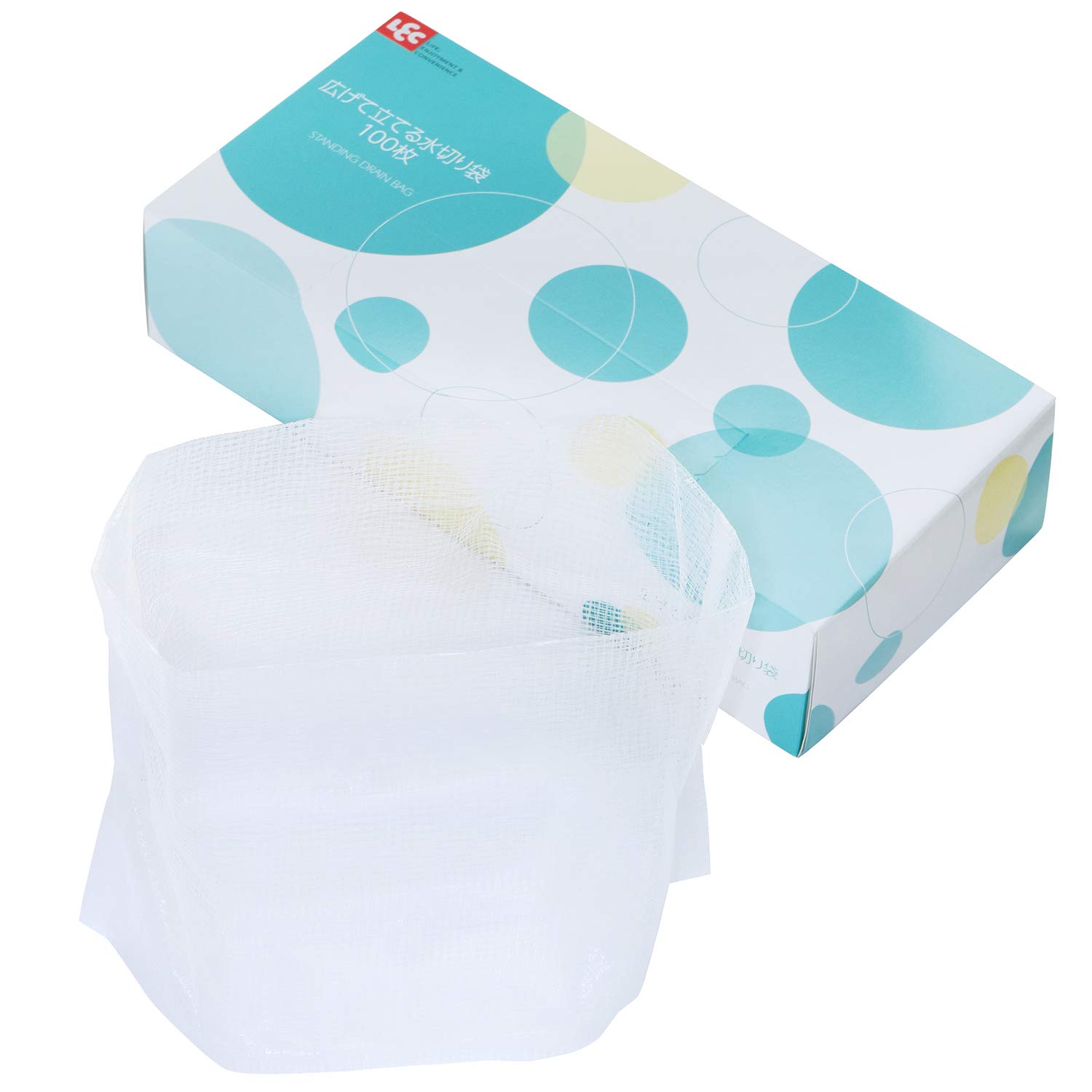 【送料無料】レック 立てる 水切り袋 クリアカラー (100枚パック) 三角コーナー不要 自立タイプ K00175..