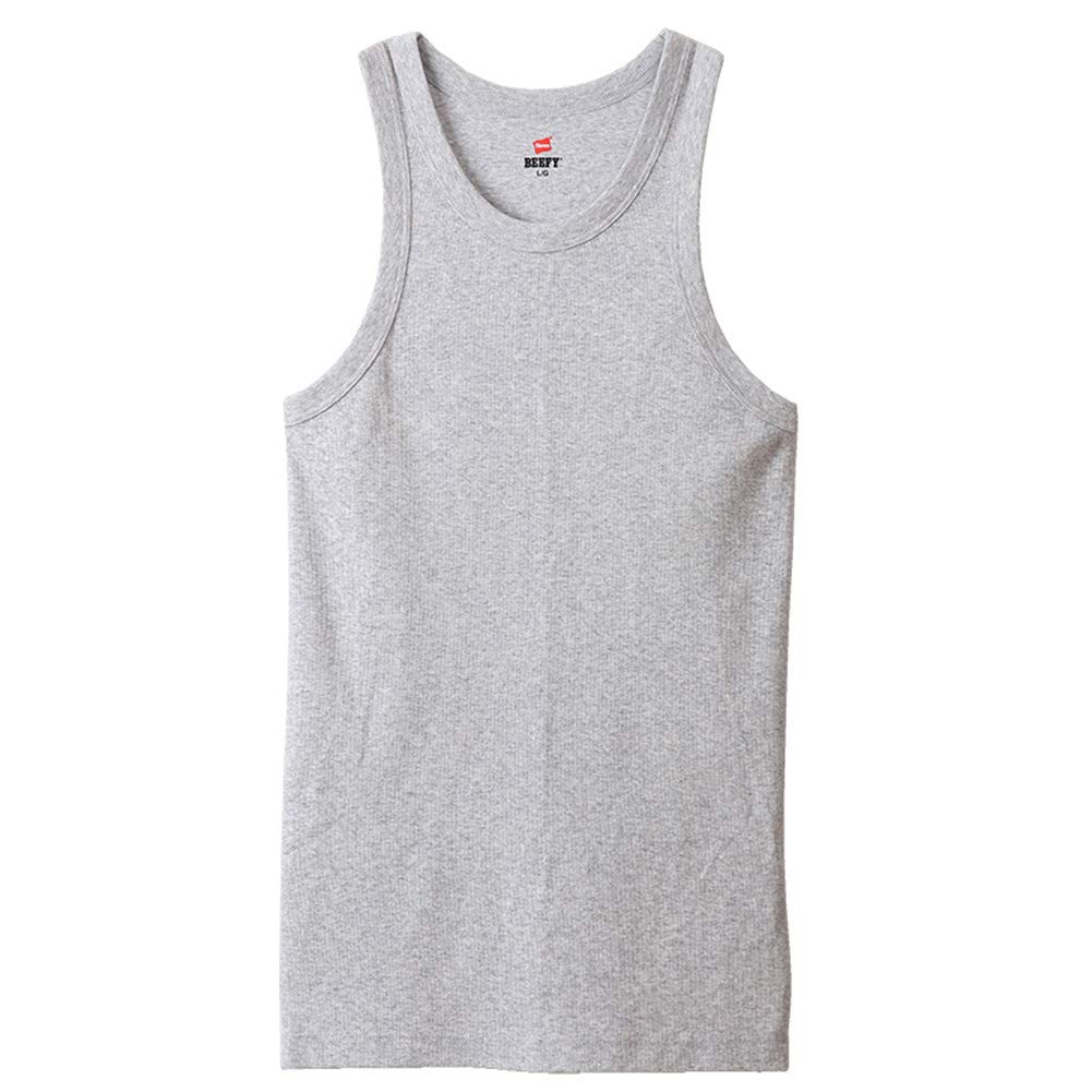 【送料無料】[ヘインズ] タンクトップ COTTON USA バインダーネック仕様 ビーフィーリブタンクトップ ..