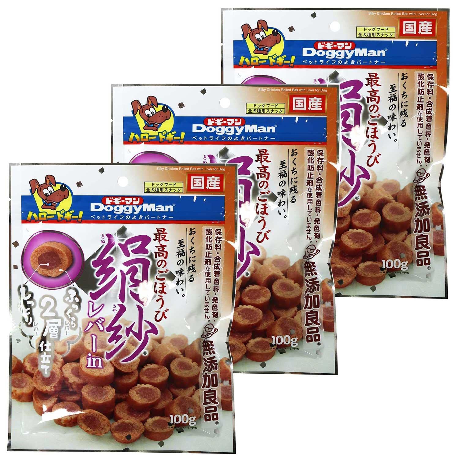 【送料無料】ドギーマン 犬用おやつ 絹紗 サイズ：100g×3袋