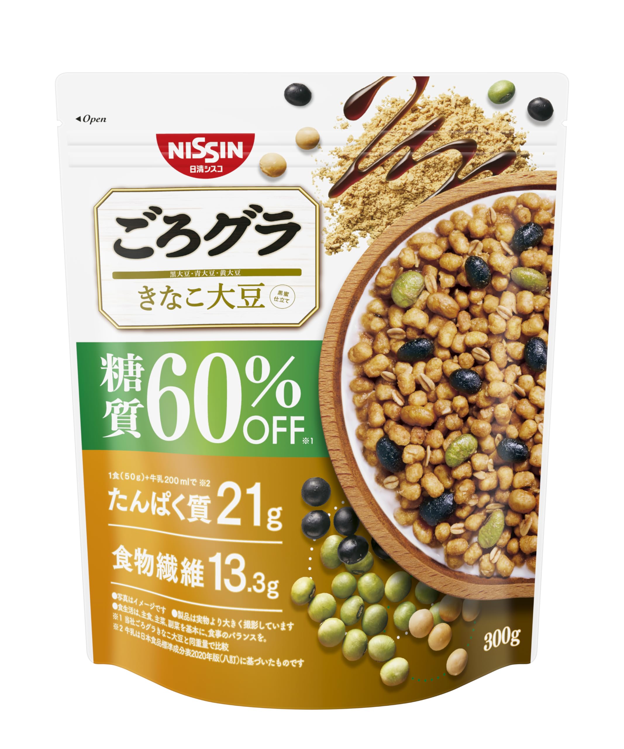 【送料無料】日清シスコ ごろグラ 糖質60%オフ きなこ大豆 300g×6袋