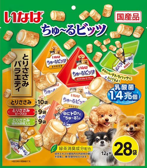 【送料無料】いなば ちゅ~るビッツ とりささみバラエティ 12g×28袋 犬用おやつ