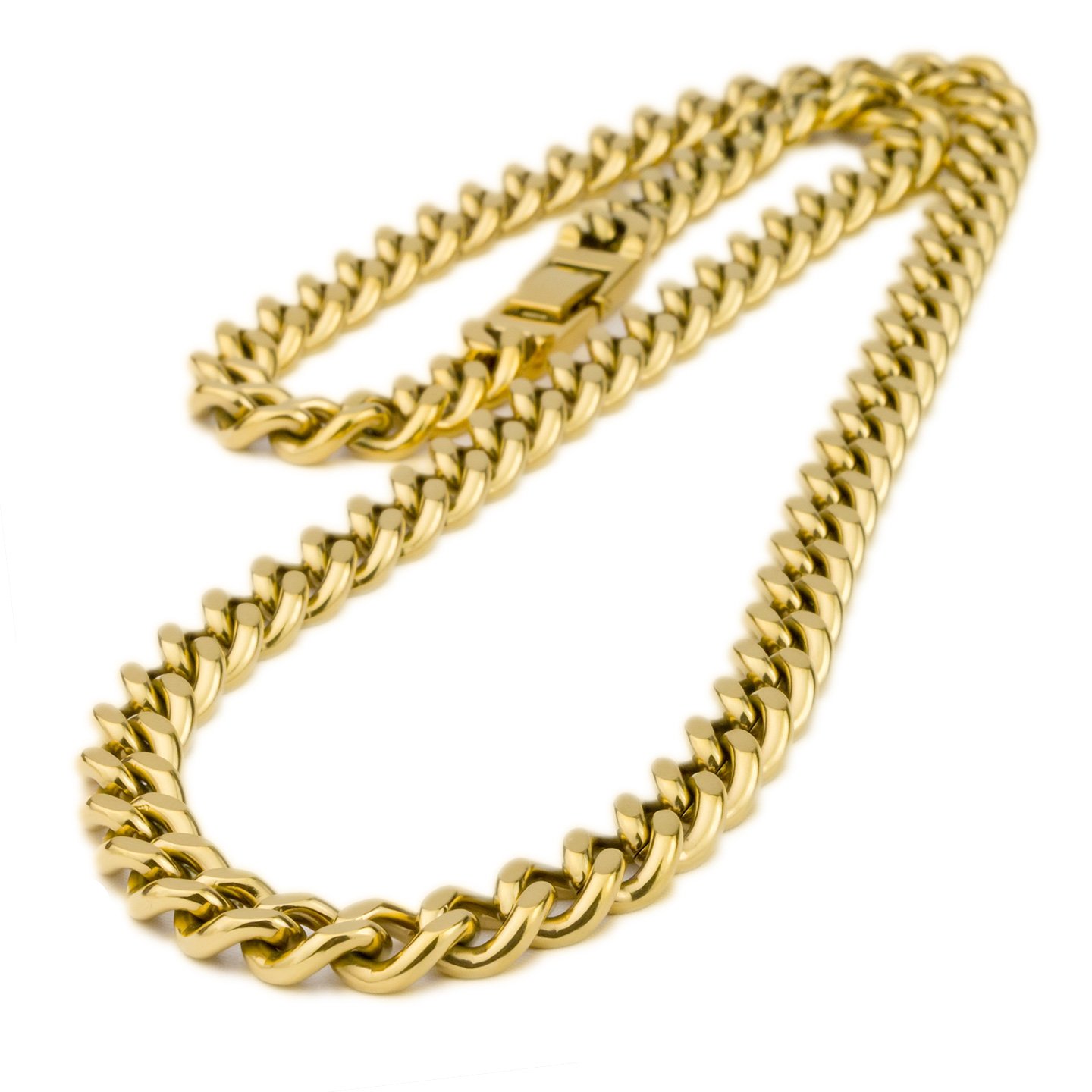 【送料無料】[e-宝石屋] チタン 喜平ネックレス 2面カット ゴールドイオンプレーティング加工 金属アレ..