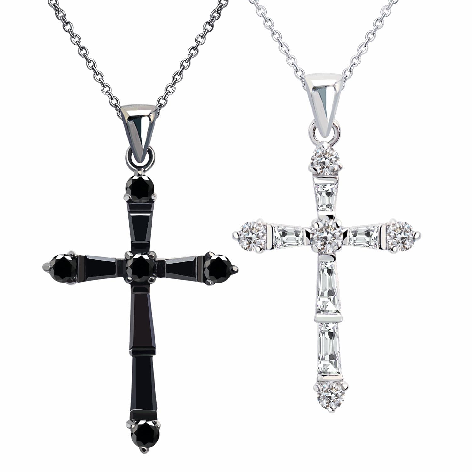 【送料無料】[ララクリスティー] ホーリークロス ペアネックレス [ PAIR Label ] cp0025-p 色：シルバー