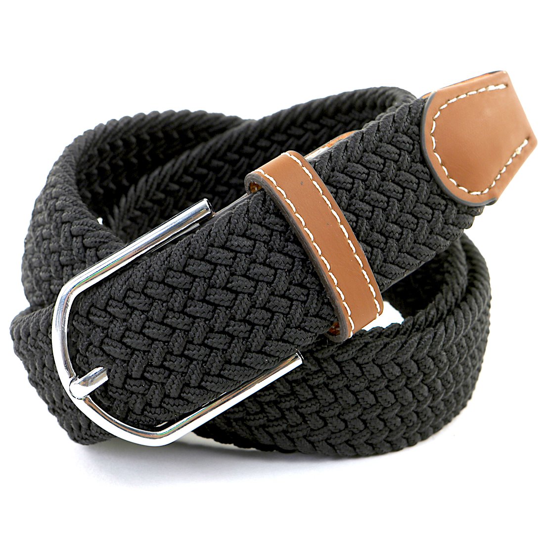 【送料無料】[FREESE] ベルト メンズ 編み込み メッシュ ビジネス&カジュアル 紳士 伸縮 サイズ調整フリー 色：ベーシックブラック、サイズ：Free Size