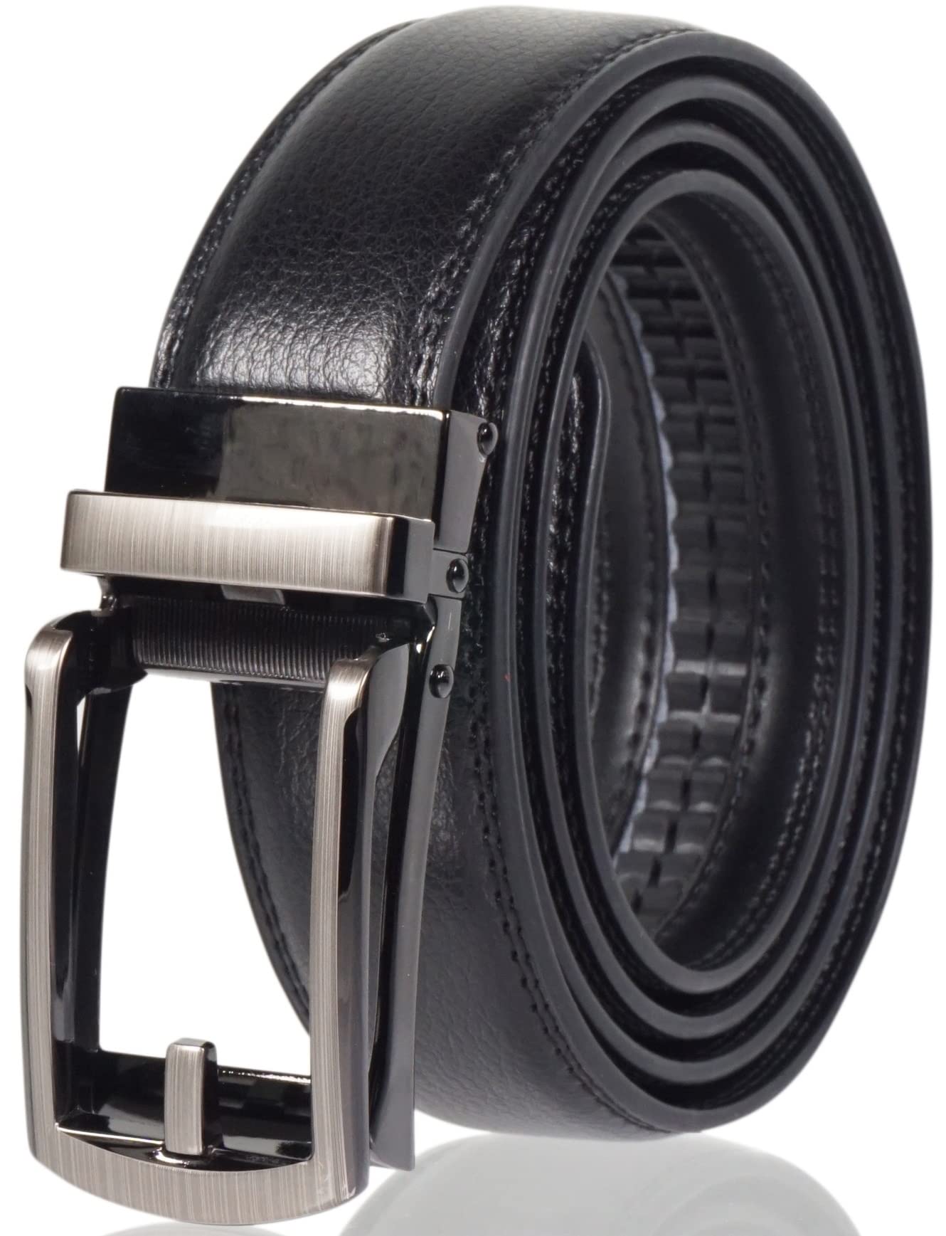 【送料無料】[JINSELF] ベルト 本革 メンズ オートロック バックル 無段階 穴なし スーツ ビジネス カ..