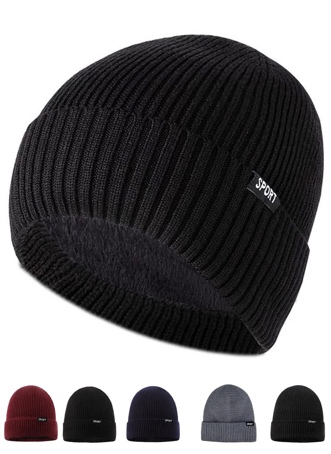 【送料無料】[Superbian] ニット帽 メンズ 秋冬 裏起毛 ニットキャップ 【軽量＆保温】 無地 〜64cm 防..