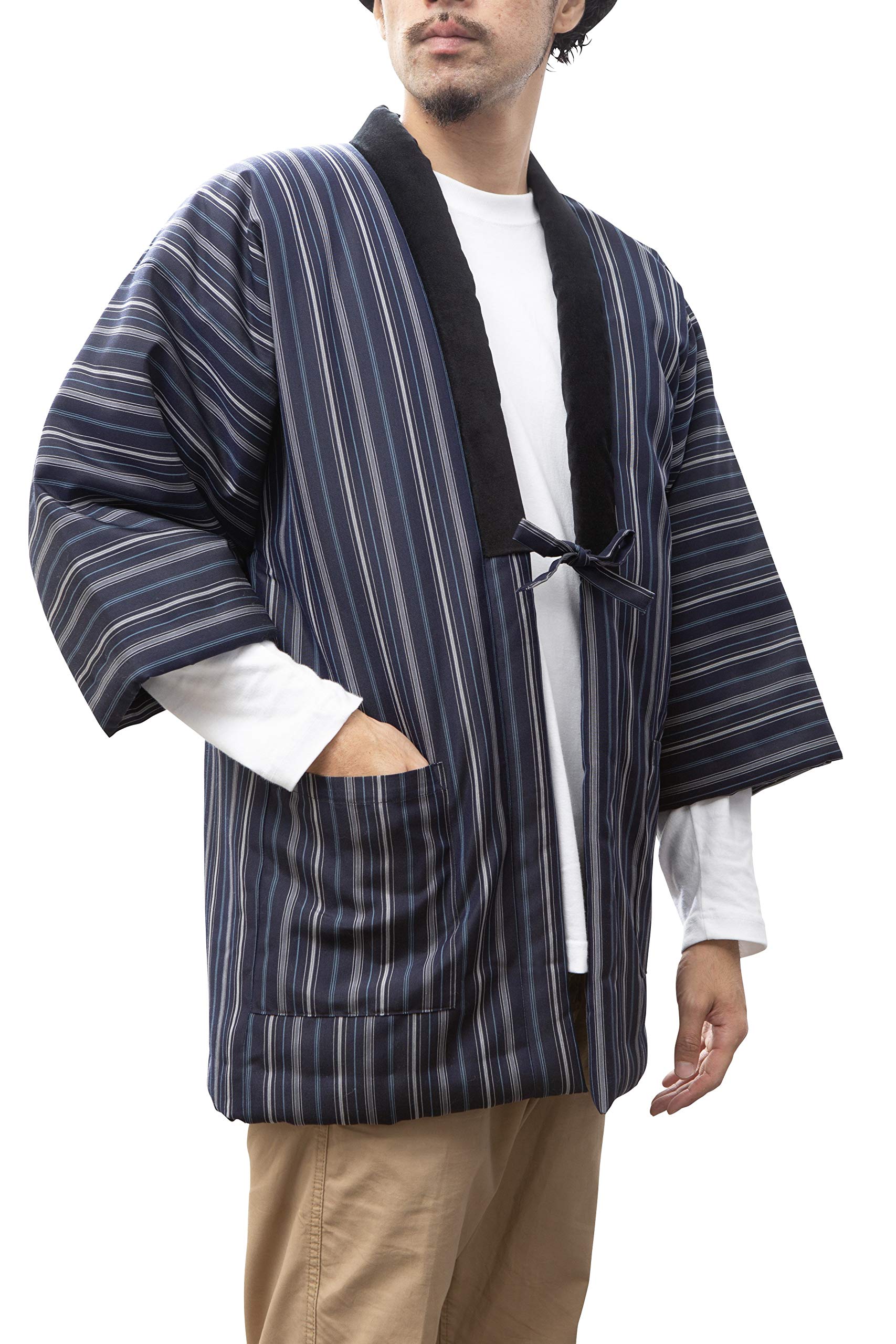 【送料無料】綿の郷(ワタノサト) 久留米手づくりはんてん紳士用・日本製・中わた綿（cotton）入り 色：..