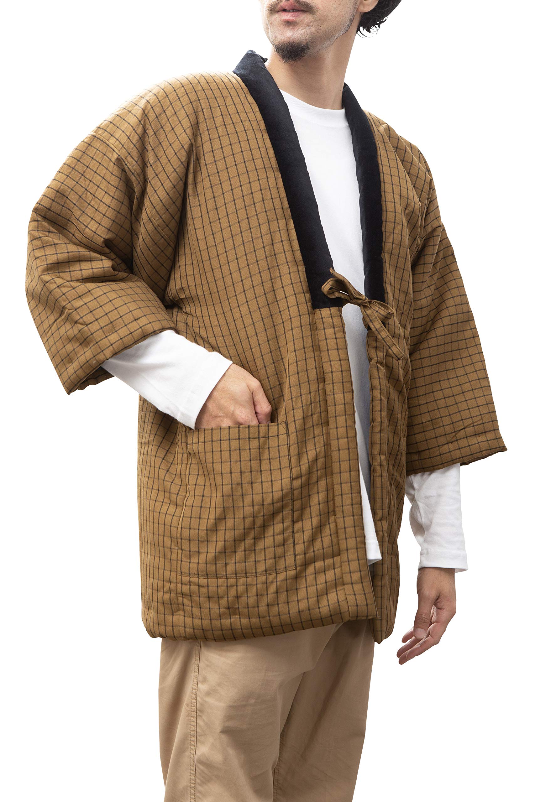 【送料無料】綿の郷(ワタノサト) 久留米手づくりはんてん紳士用・日本製・中わた綿（cotton）入り 色：..